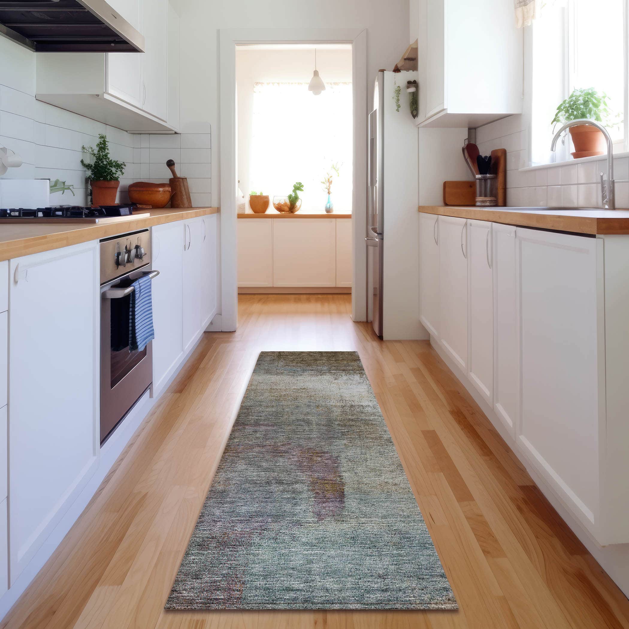 Luxury Washable Indoor/Outdoor Transitional TV12 Mocha Brown Rug 2'3" x 7'6" #shape_Runner