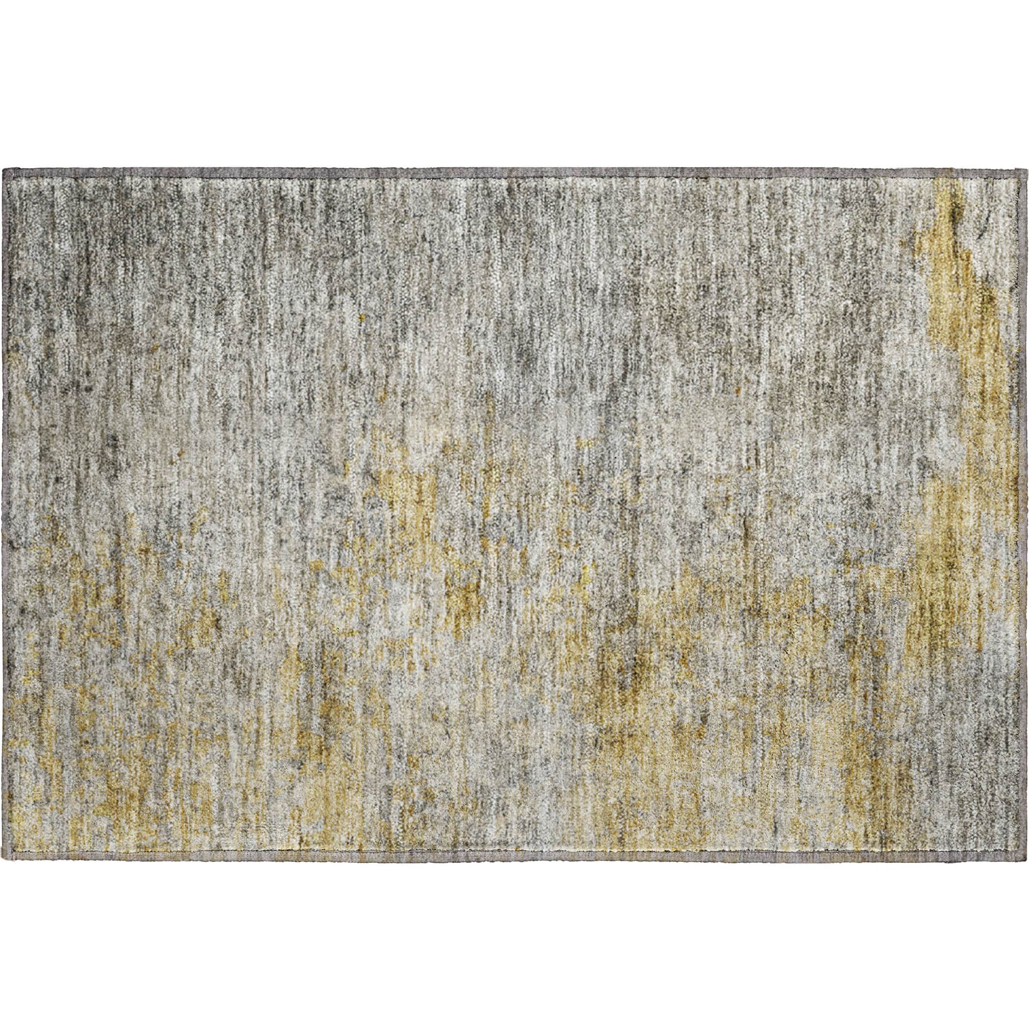 Luxury Washable Indoor/Outdoor Transitional TV13 Gray Rug 1'8" x 2'6" #shape_Rectangle