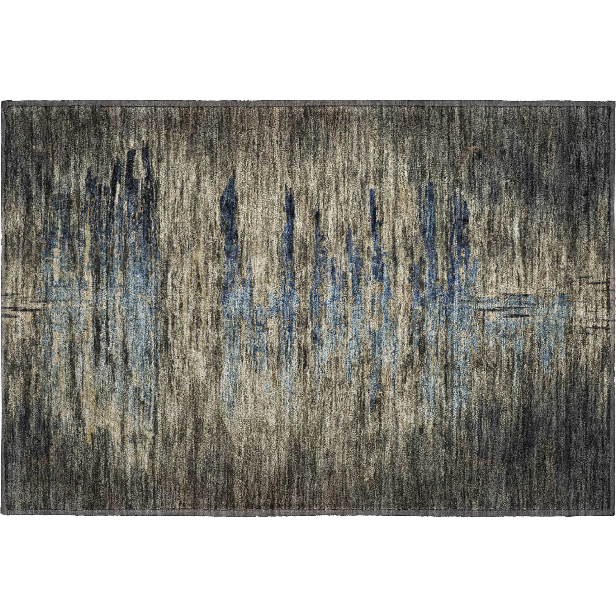Luxury Washable Indoor/Outdoor Transitional TV14 Coffee Brown Rug 1'8" x 2'6" #shape_Rectangle