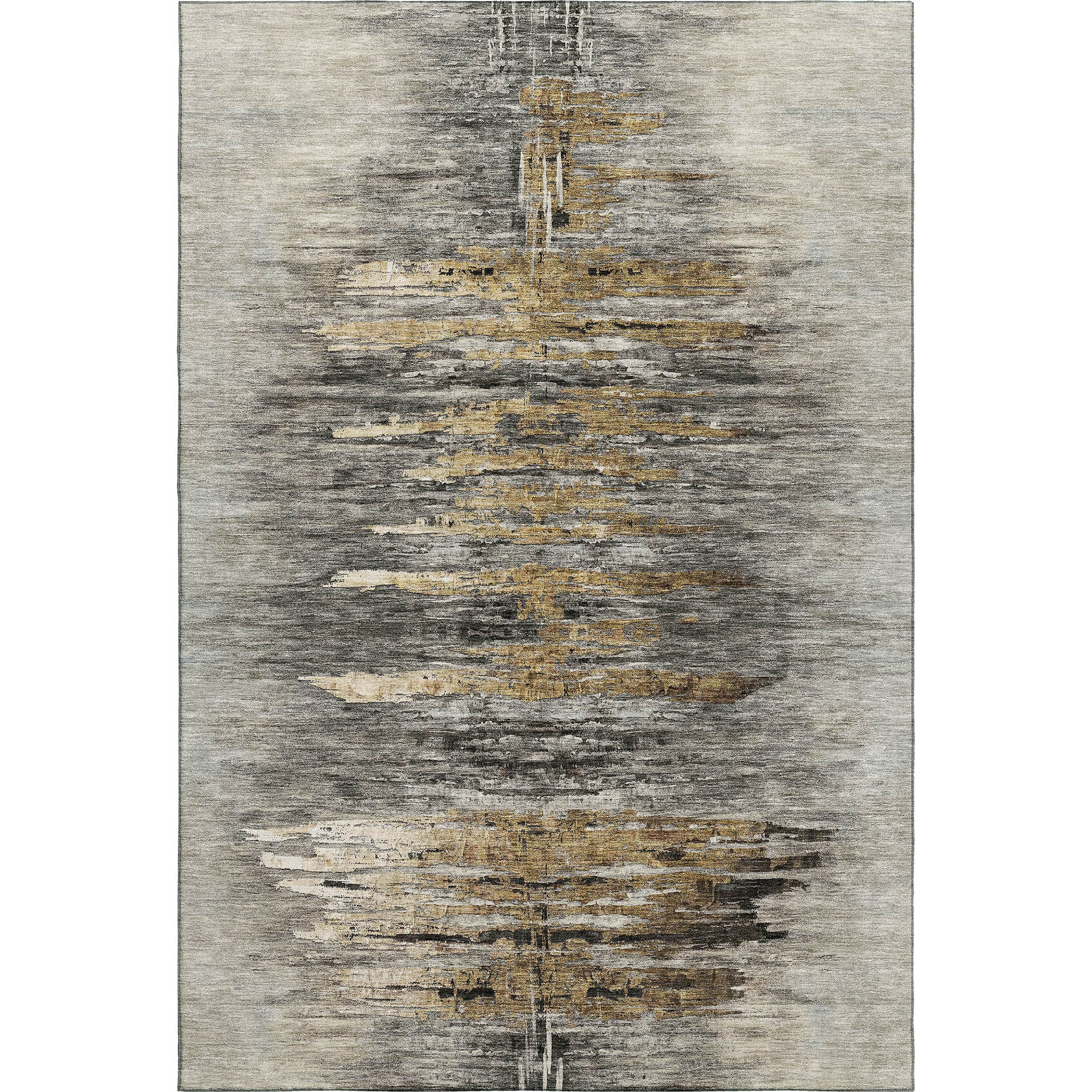 Luxury Washable Indoor/Outdoor Transitional TV14 Gray Rug 2'6" x 3'10" #shape_Rectangle