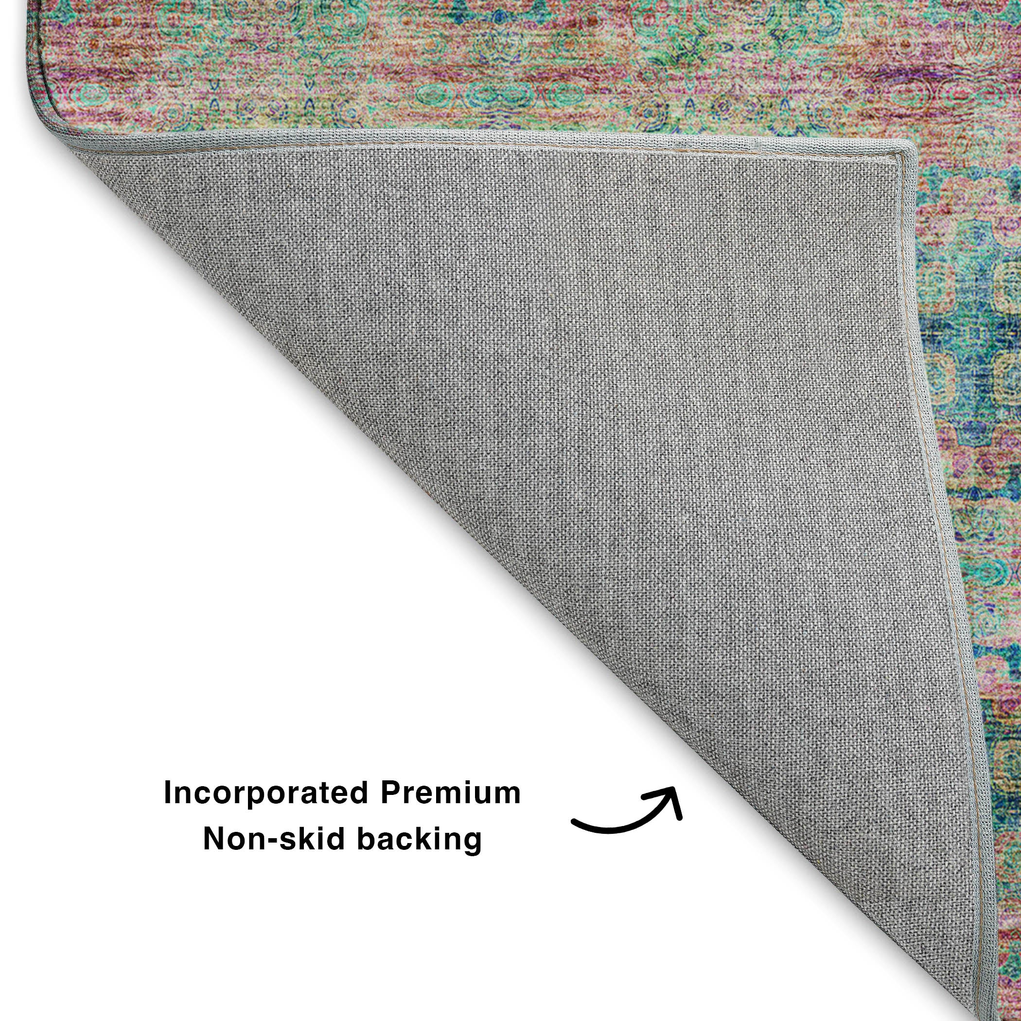 Luxury Washable Indoor/Outdoor Transitional TV16 Green Rug 1'8" x 2'6" #shape_Rectangle