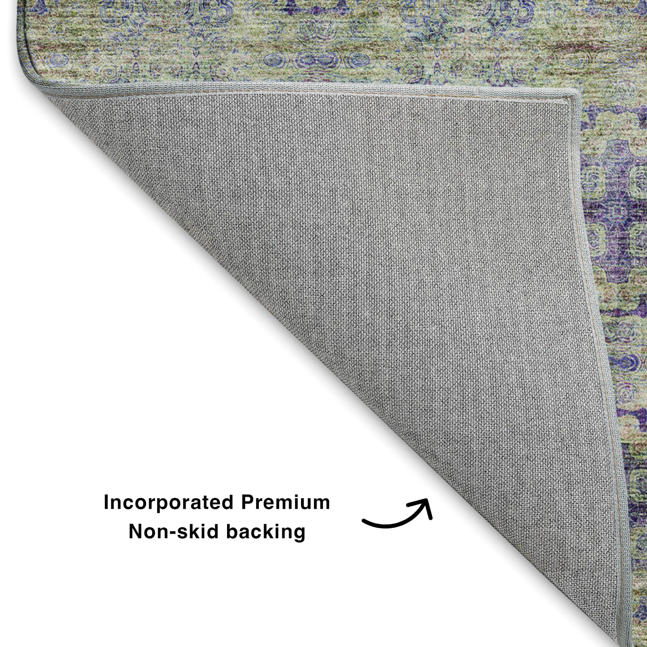 Luxury Washable Indoor/Outdoor Transitional TV16 Purple Rug 1'8" x 2'6" #shape_Rectangle