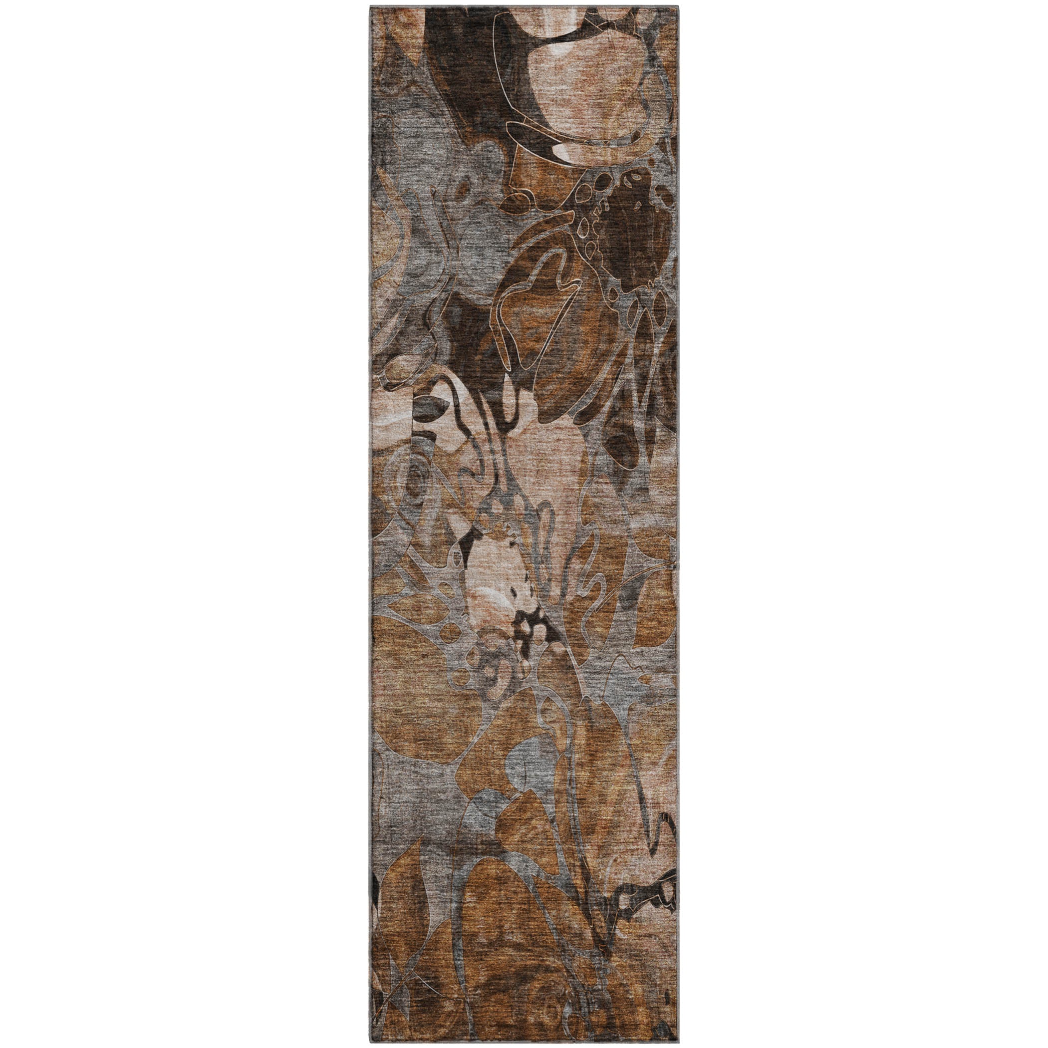 Luxury Washable Indoor/Outdoor Transitional TV17 Paprika Orange Rug 2'3" x 7'6" #shape_Runner