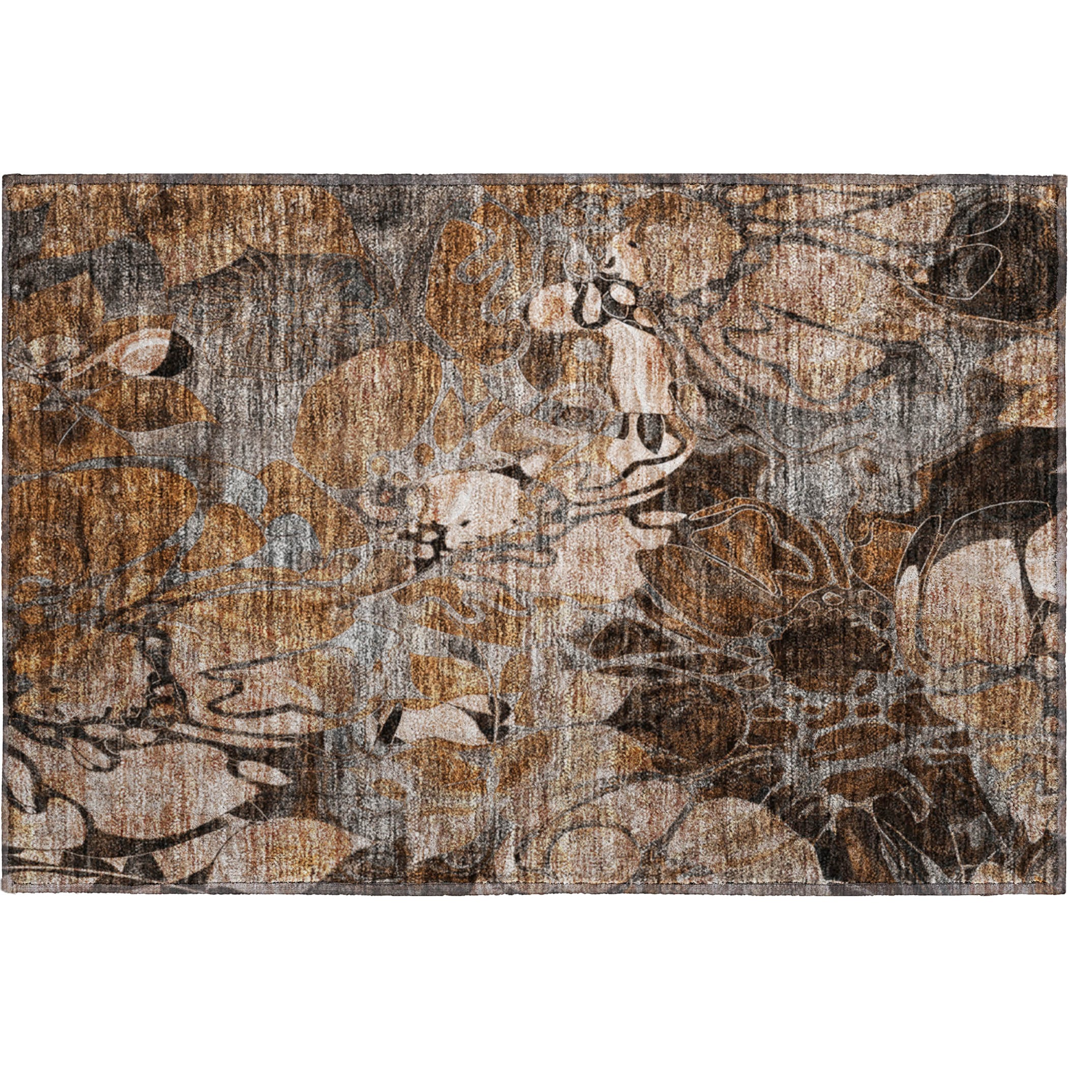 Luxury Washable Indoor/Outdoor Transitional TV17 Paprika Orange Rug 1'8" x 2'6" #shape_Rectangle