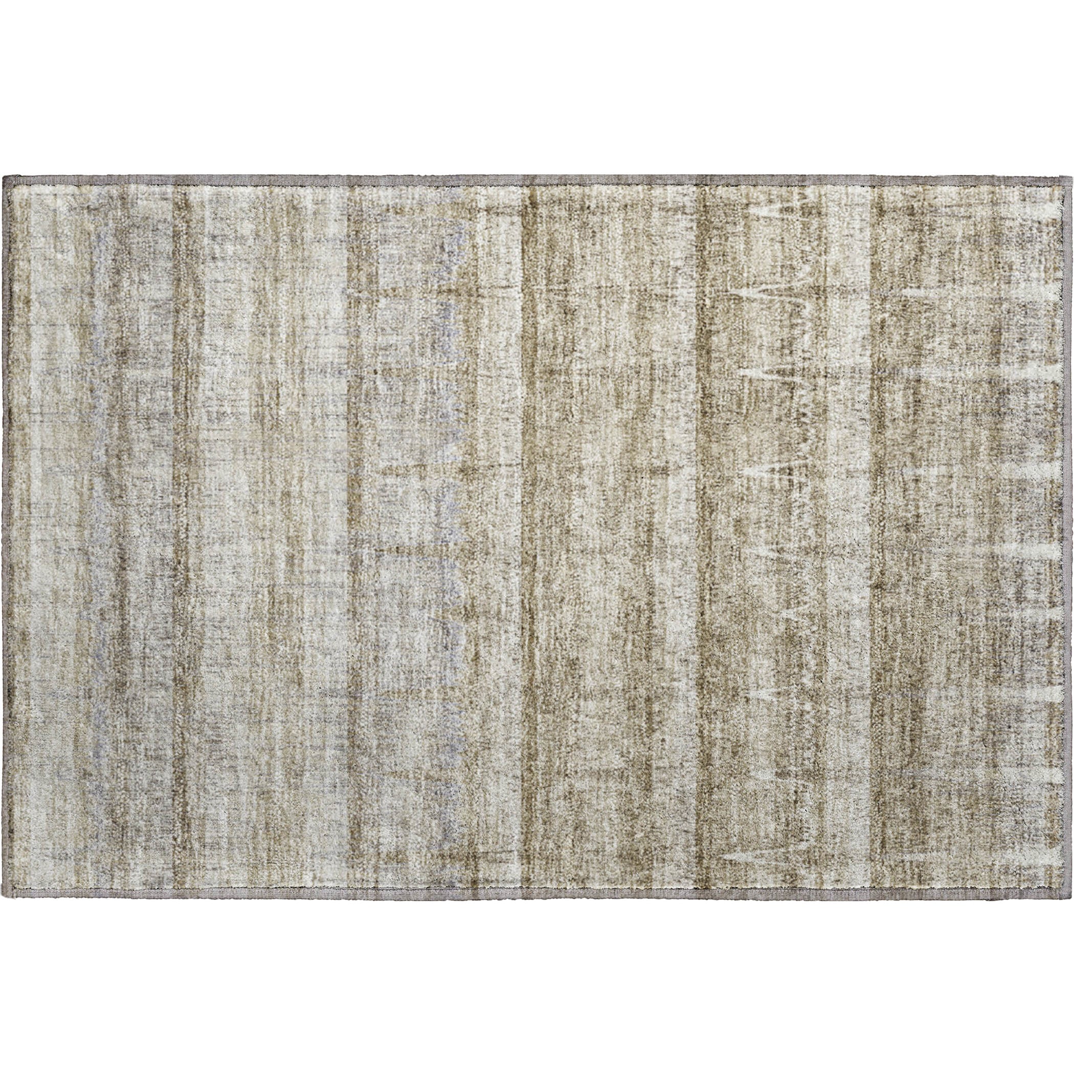 Luxury Washable Indoor/Outdoor Transitional TV19 Taupe Brown Rug 1'8" x 2'6" #shape_Rectangle