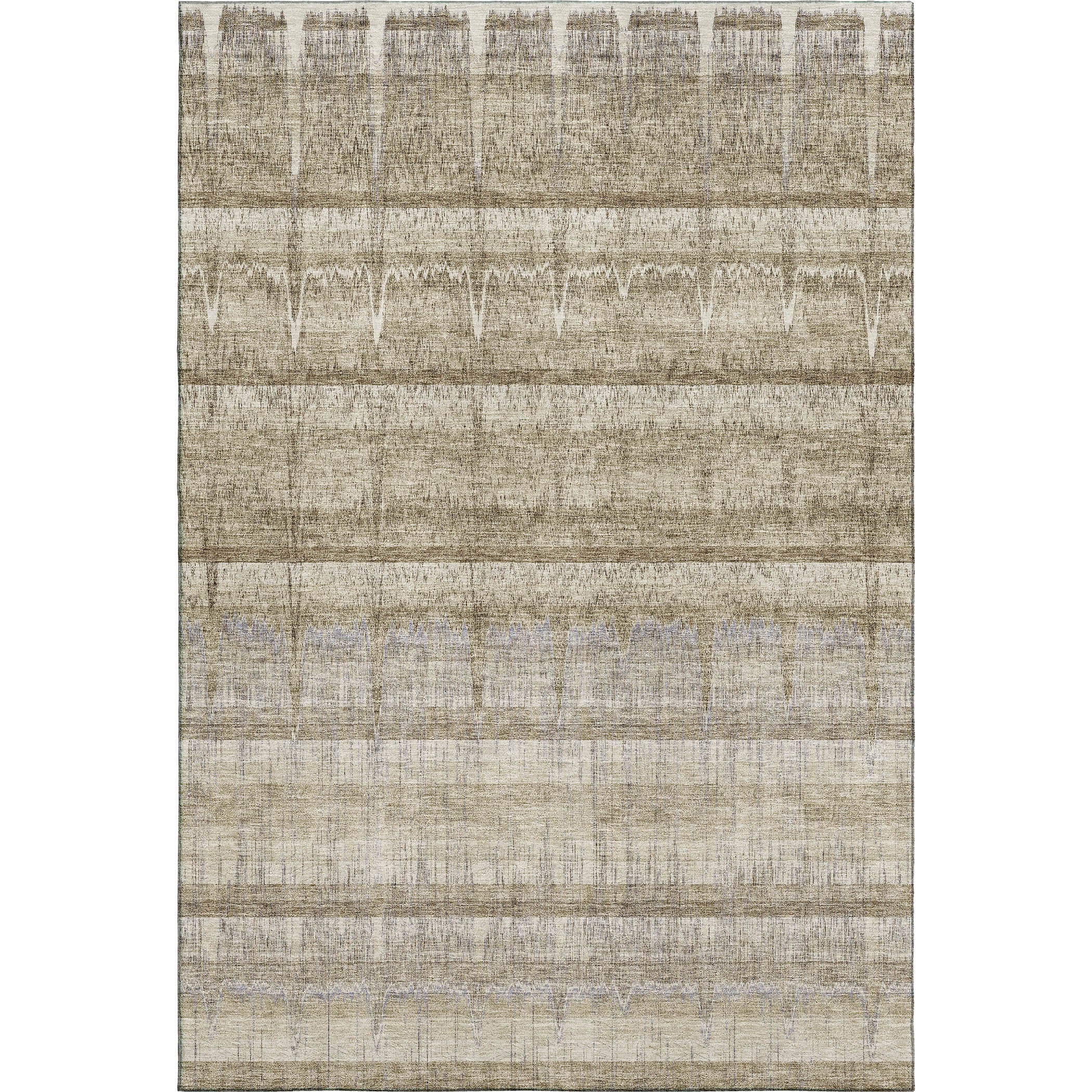 Luxury Washable Indoor/Outdoor Transitional TV19 Taupe Brown Rug 2'6" x 3'10" #shape_Rectangle