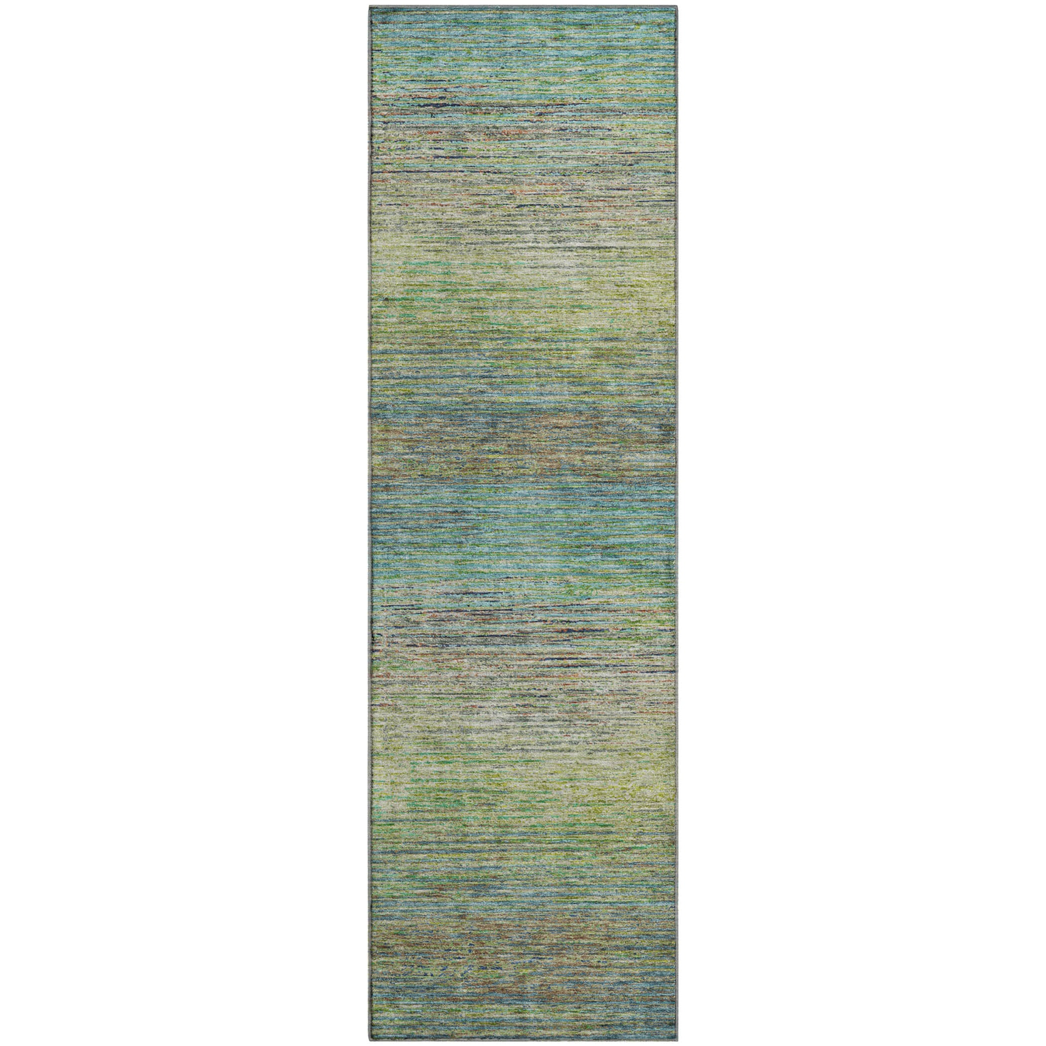 Luxury Washable Indoor/Outdoor Transitional TV1 Aloe Green Rug 2'3" x 7'6" #shape_Runner