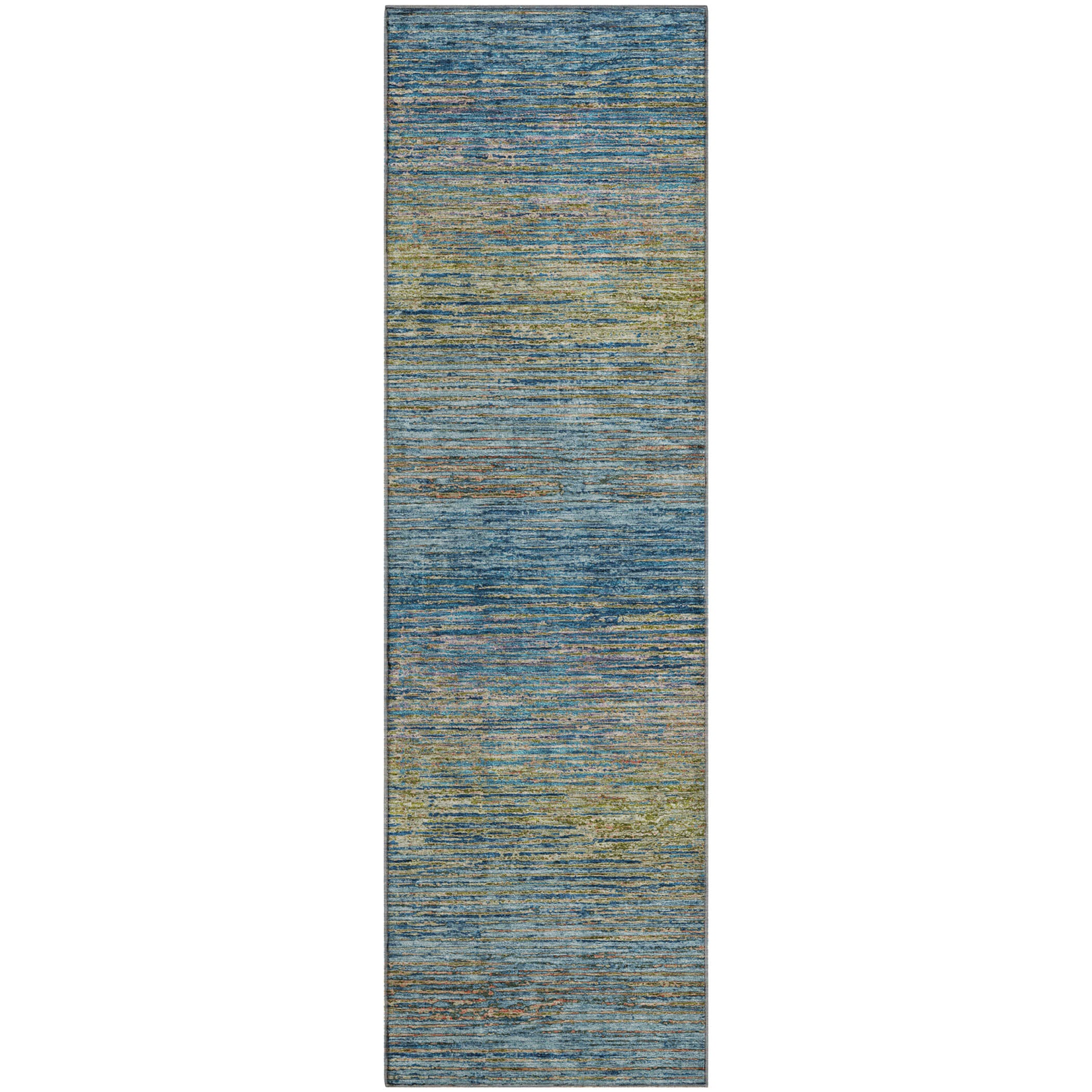 Luxury Washable Indoor/Outdoor Transitional TV1 Denim Blue Rug 2'3" x 7'6" #shape_Runner