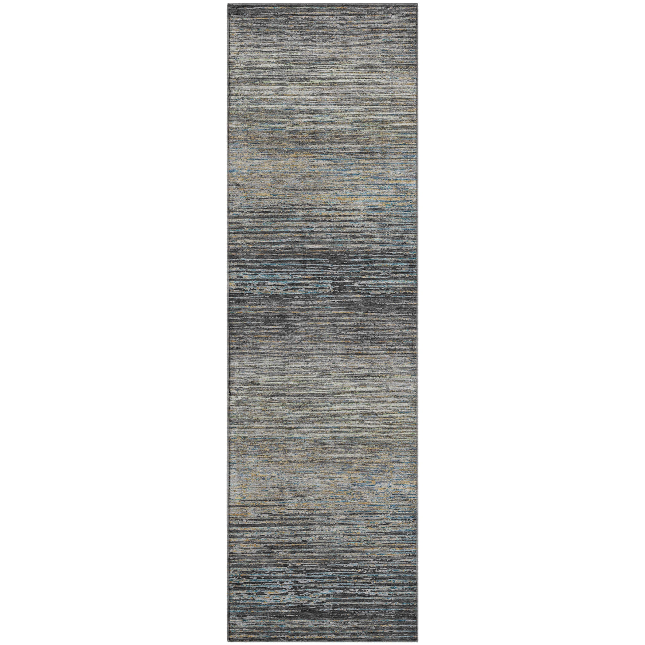 Luxury Washable Indoor/Outdoor Transitional TV1 Granite Gray Rug 2'3" x 7'6" #shape_Runner