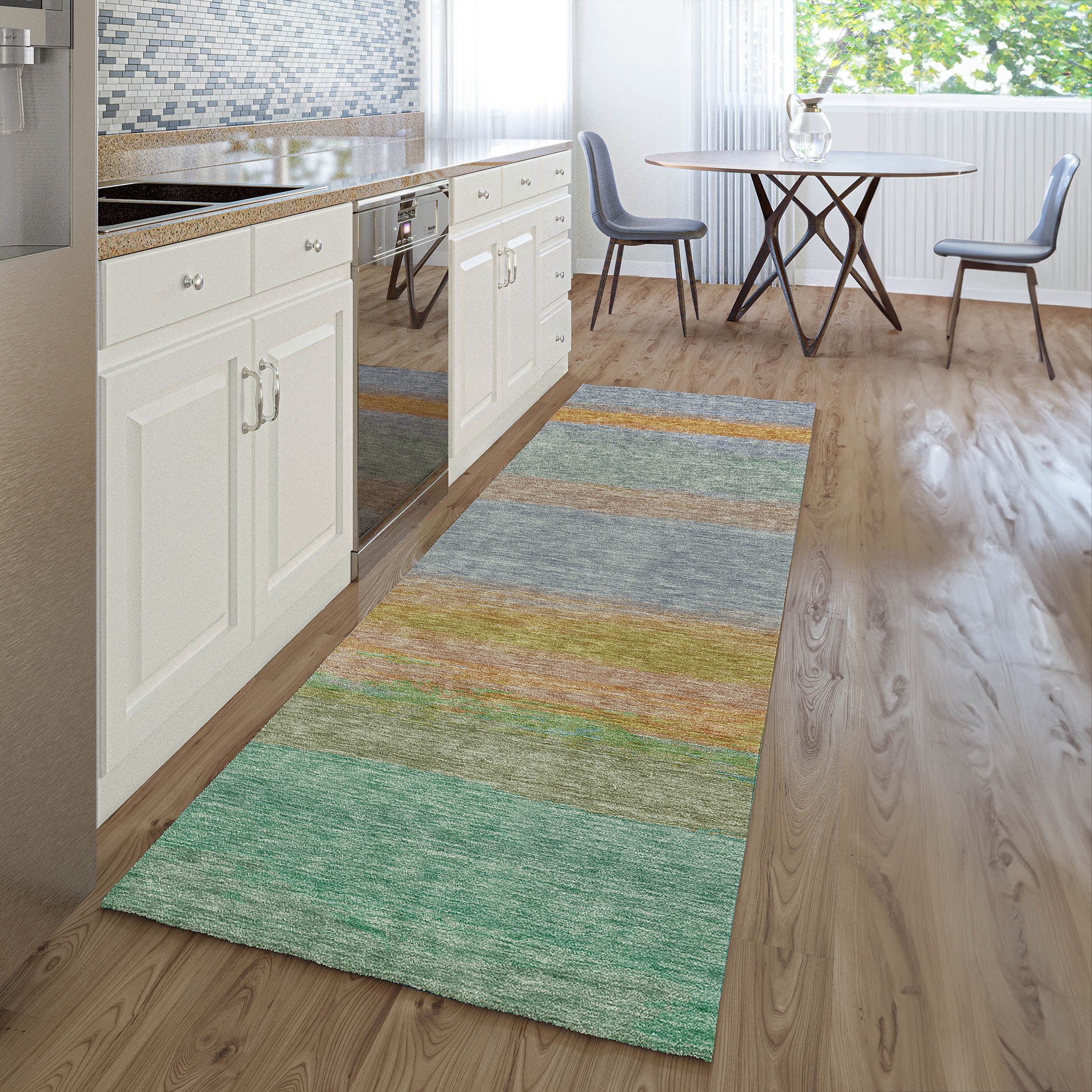 Luxury Washable Indoor/Outdoor Transitional TV2 Lavender Purple Rug 2'3" x 7'6" #shape_Runner