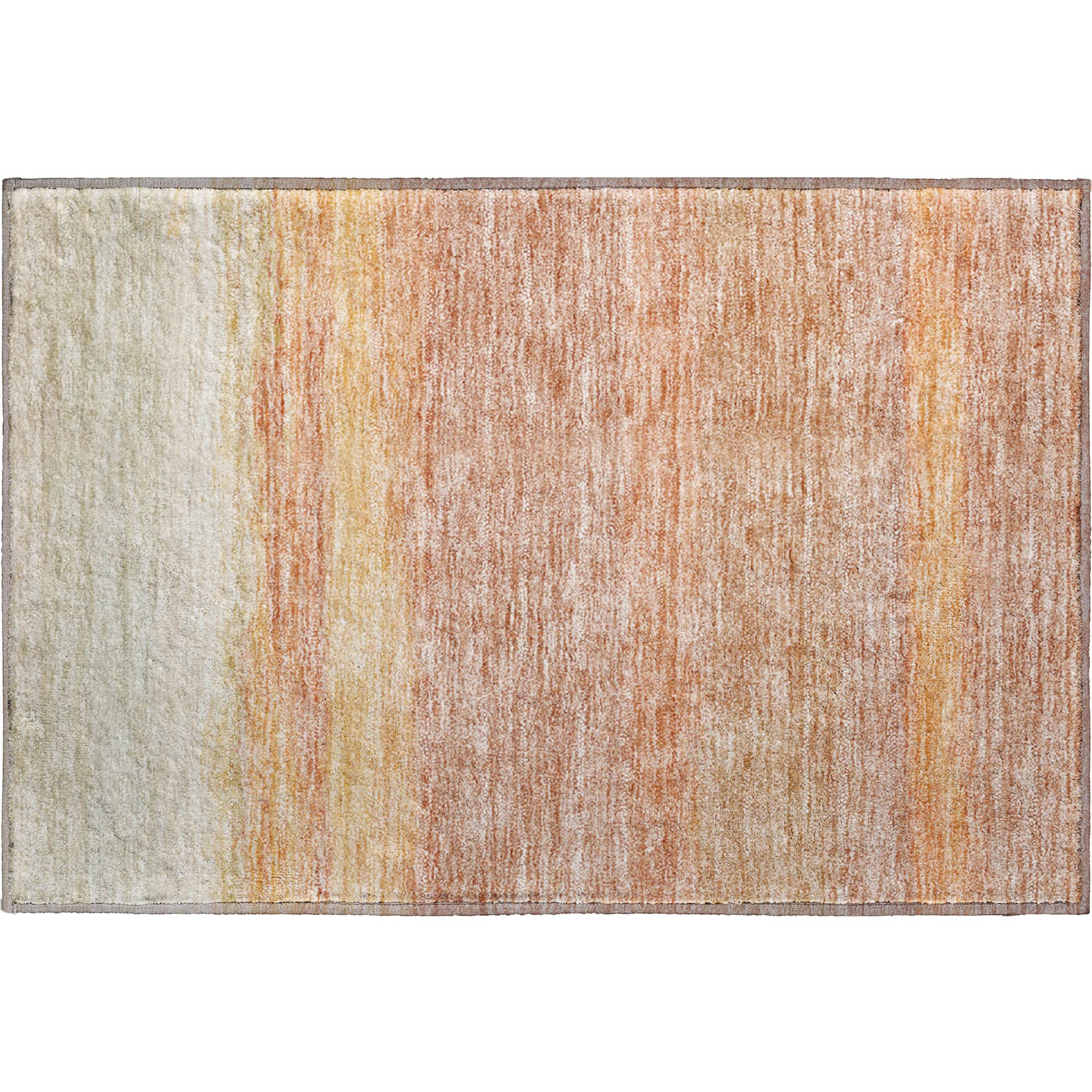 Luxury Washable Indoor/Outdoor Transitional TV2 Salmon Orange Rug 1'8" x 2'6" #shape_Rectangle