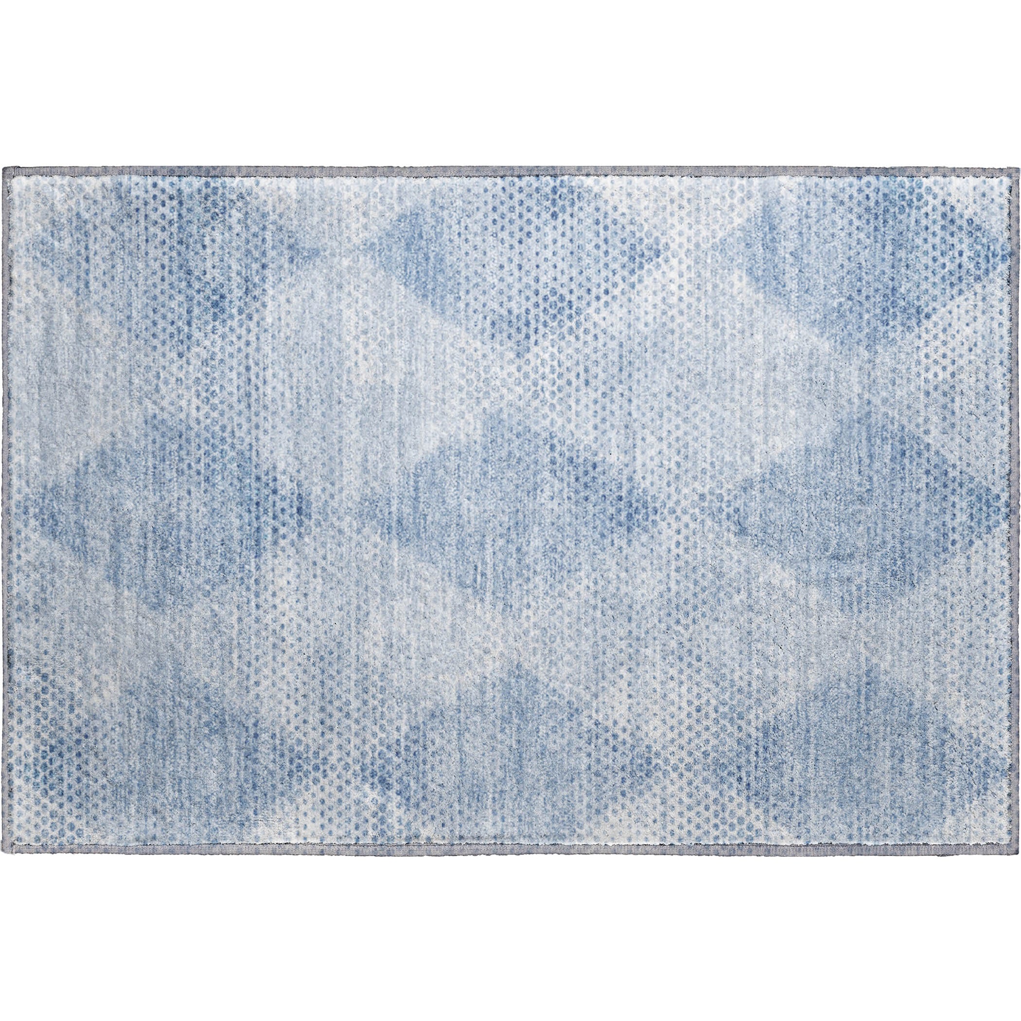 Luxury Washable Indoor/Outdoor Transitional TV4 Blue Rug 1'8" x 2'6" #shape_Rectangle