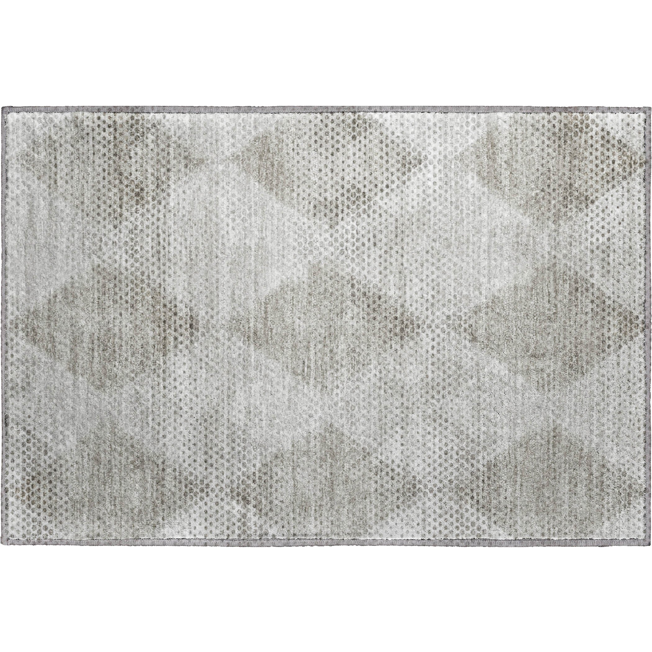 Luxury Washable Indoor/Outdoor Transitional TV4 Gray Rug 1'8" x 2'6" #shape_Rectangle