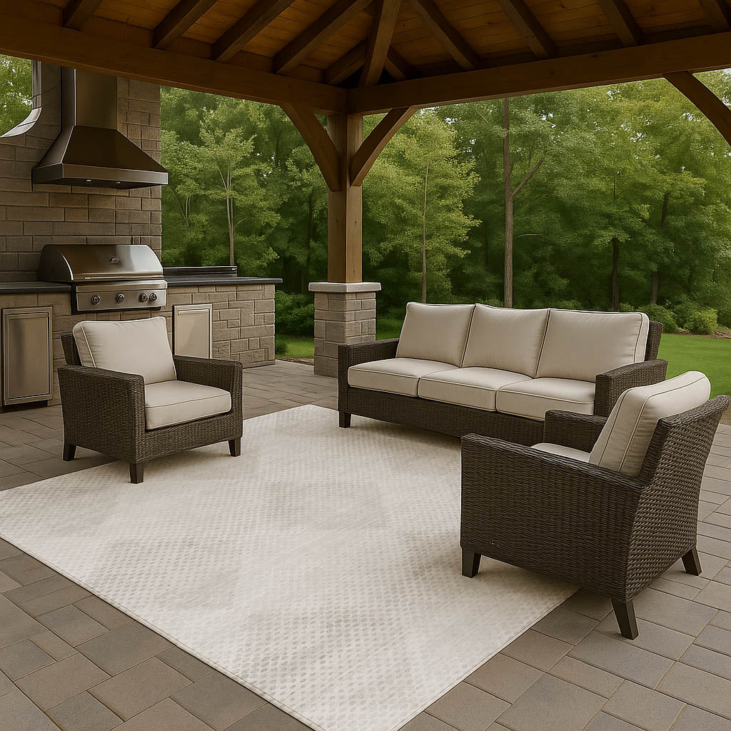 Luxury Washable Indoor/Outdoor Transitional TV4 Ivory Rug 1'8" x 2'6" #shape_Rectangle