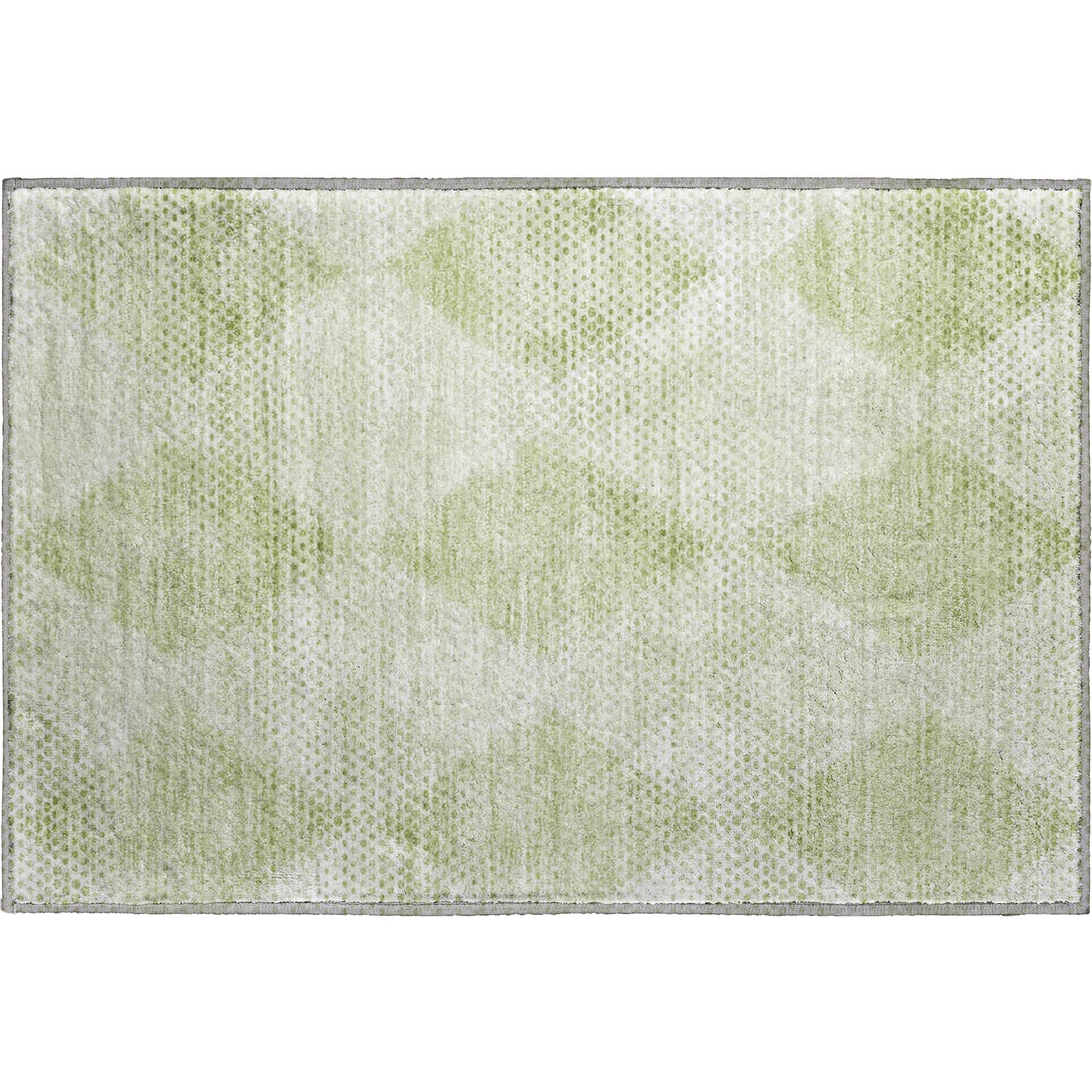 Luxury Washable Indoor/Outdoor Transitional TV4 Mint Green Rug 1'8" x 2'6" #shape_Rectangle