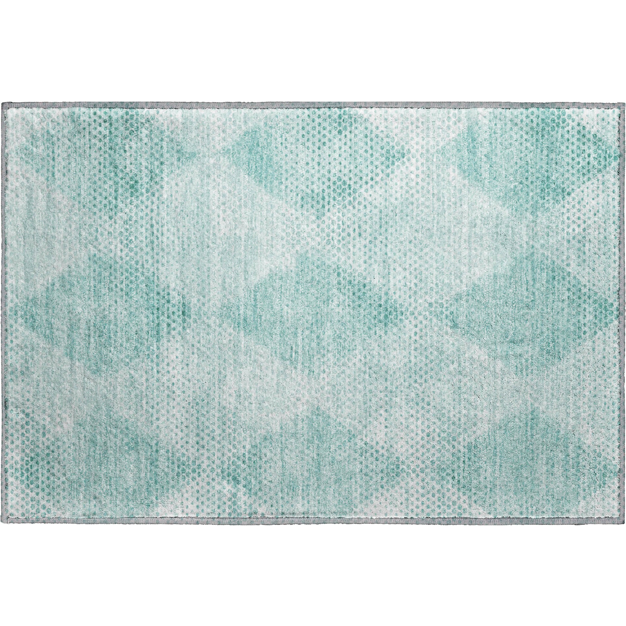 Luxury Washable Indoor/Outdoor Transitional TV4 Teal Rug 1'8" x 2'6" #shape_Rectangle