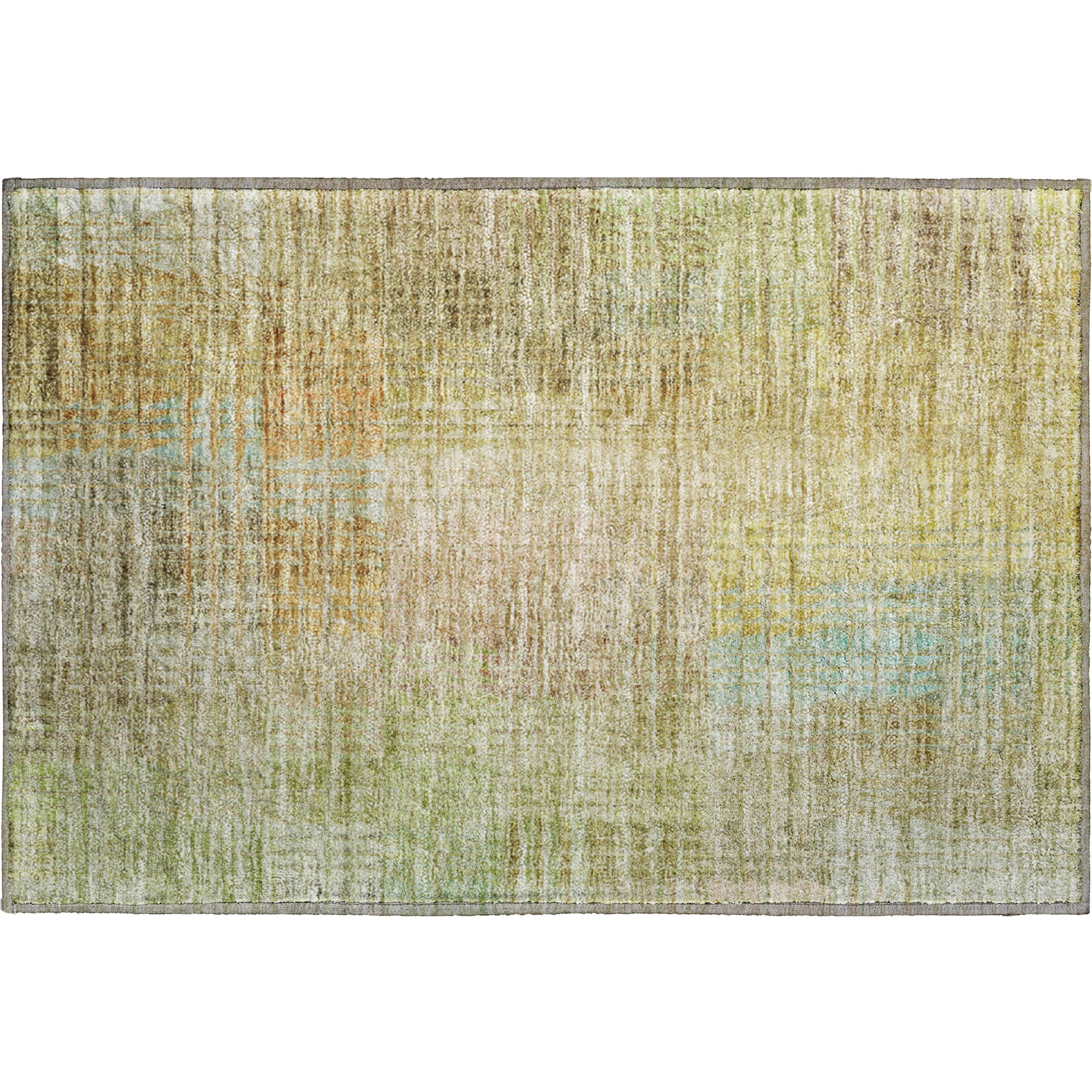 Luxury Washable Indoor/Outdoor Transitional TV6 Beige Brown Rug 1'8" x 2'6" #shape_Rectangle