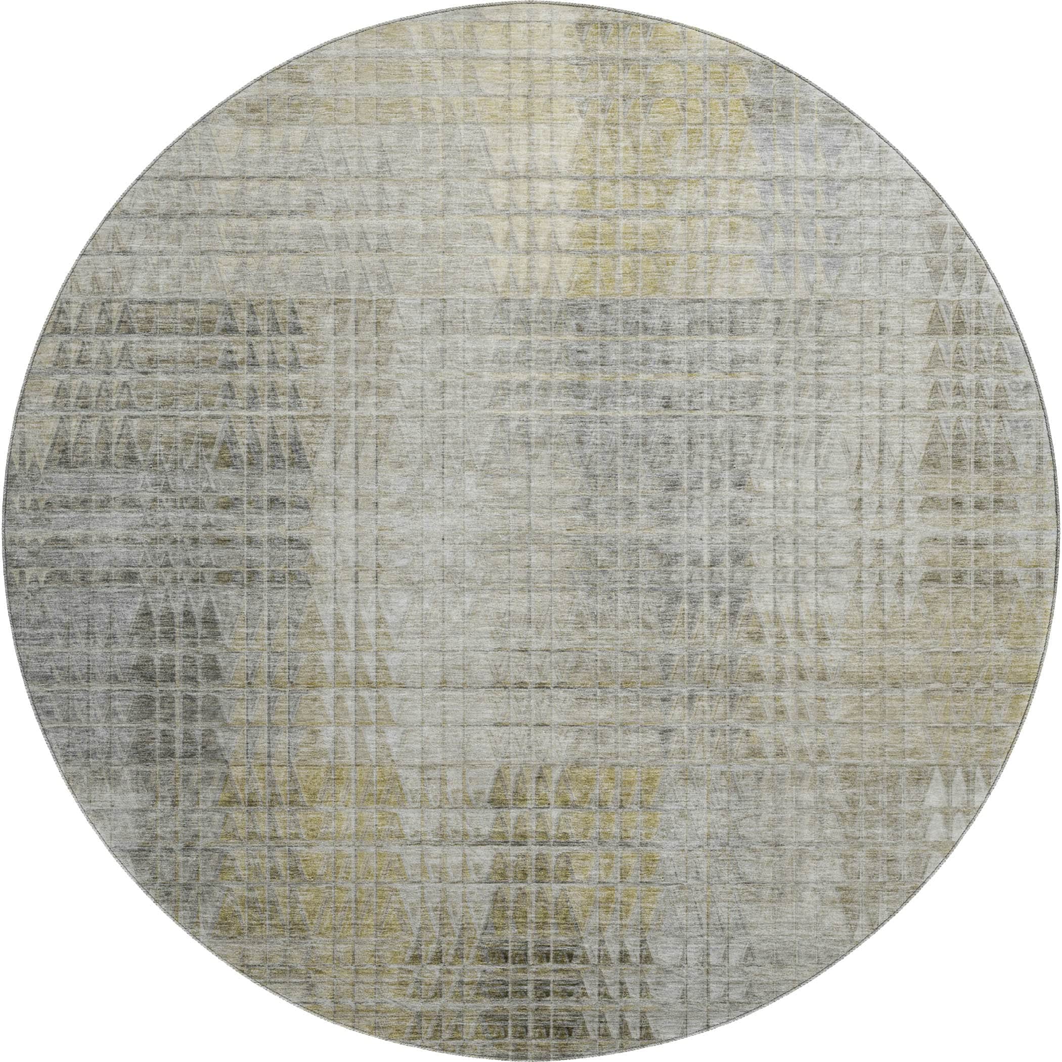 Luxury Washable Indoor/Outdoor Transitional TV6 Taupe Brown Rug 8' x 8' #shape_Round