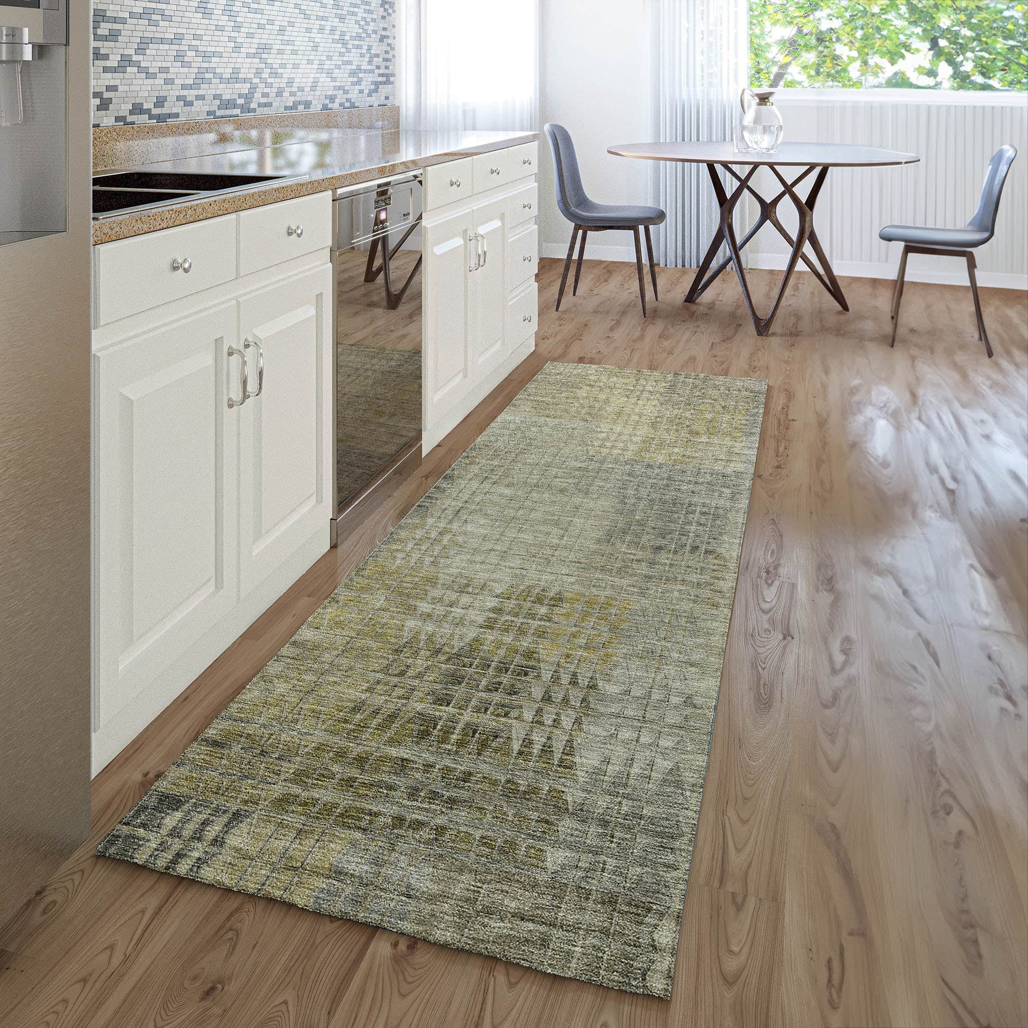 Luxury Washable Indoor/Outdoor Transitional TV6 Taupe Brown Rug 2'3" x 7'6" #shape_Runner