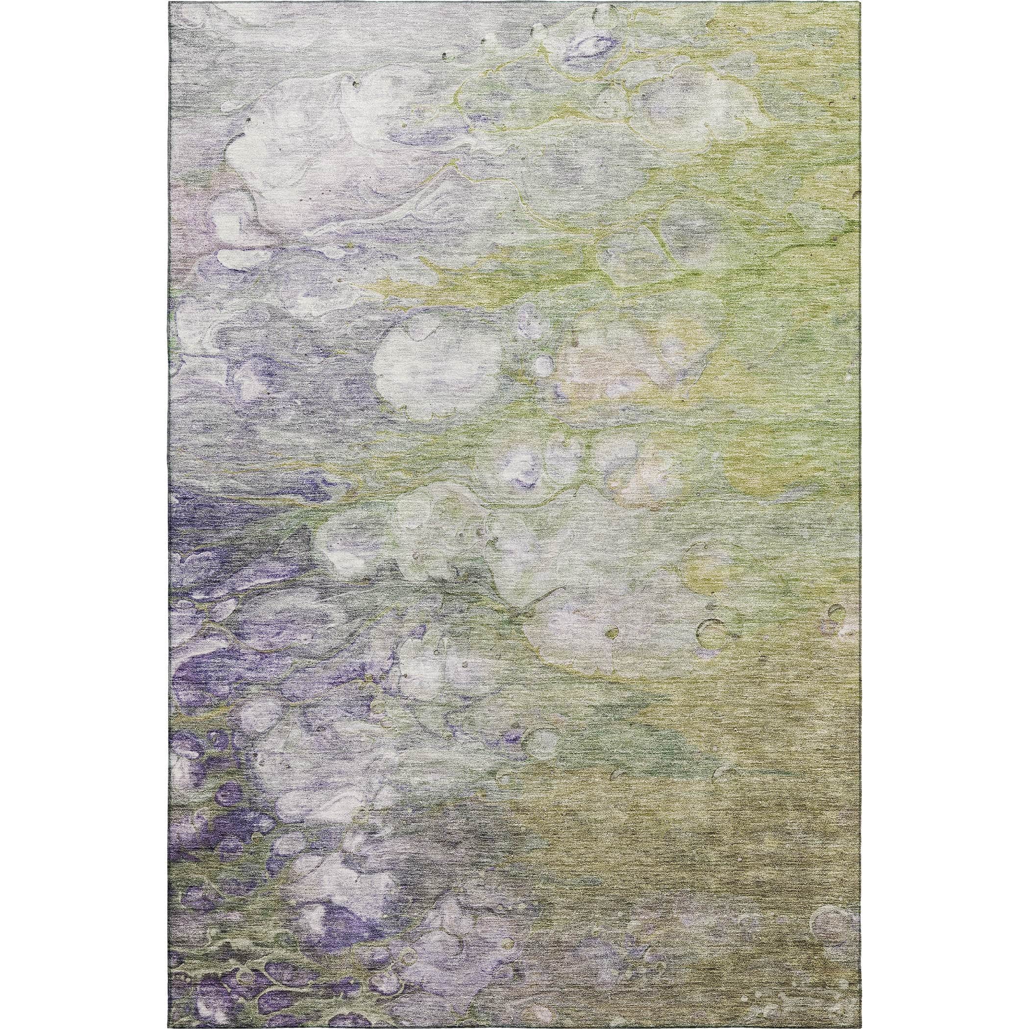 Luxury Washable Indoor/Outdoor Transitional TV7 Aloe Green Rug 2'6" x 3'10" #shape_Rectangle