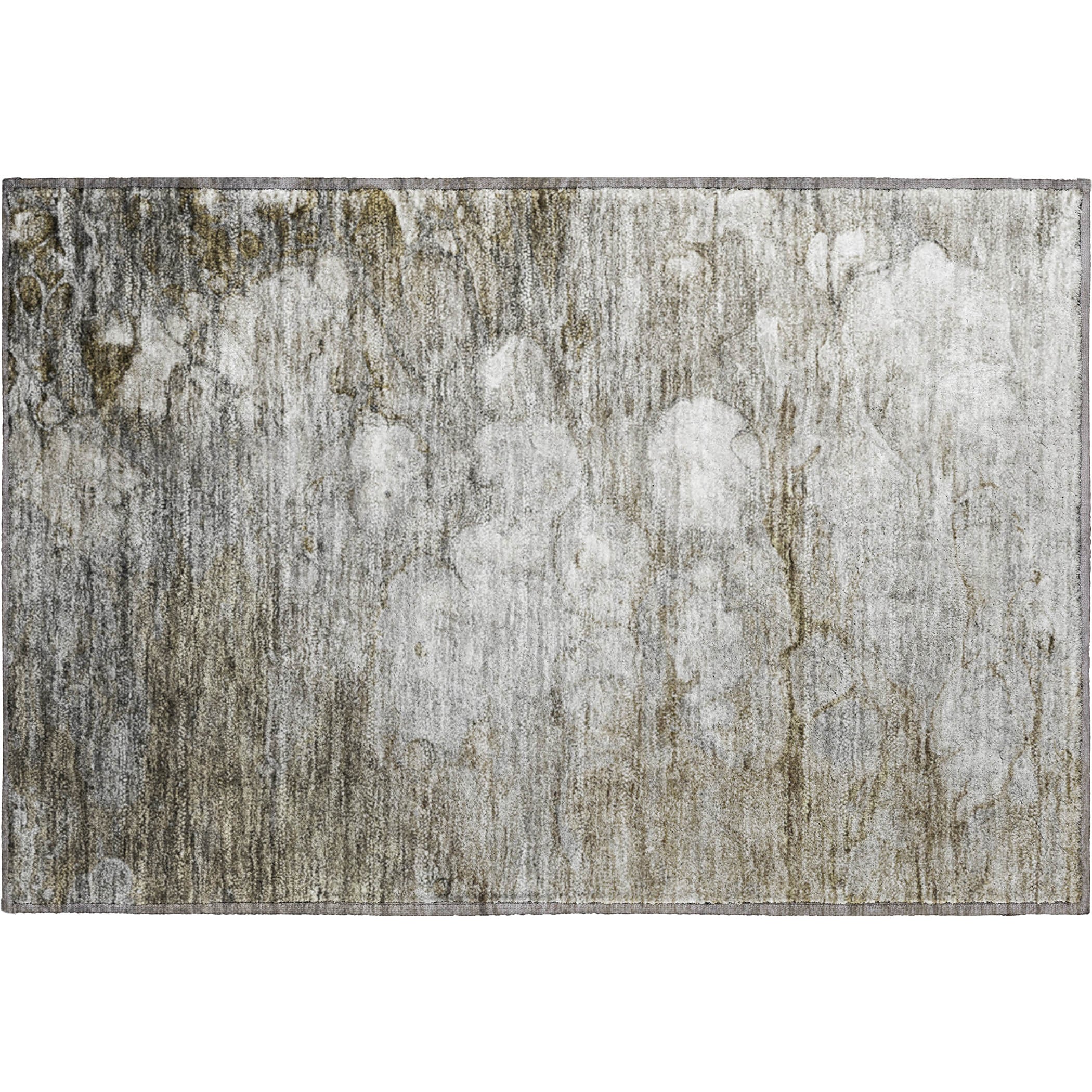 Luxury Washable Indoor/Outdoor Transitional TV7 Taupe Brown Rug 1'8" x 2'6" #shape_Rectangle