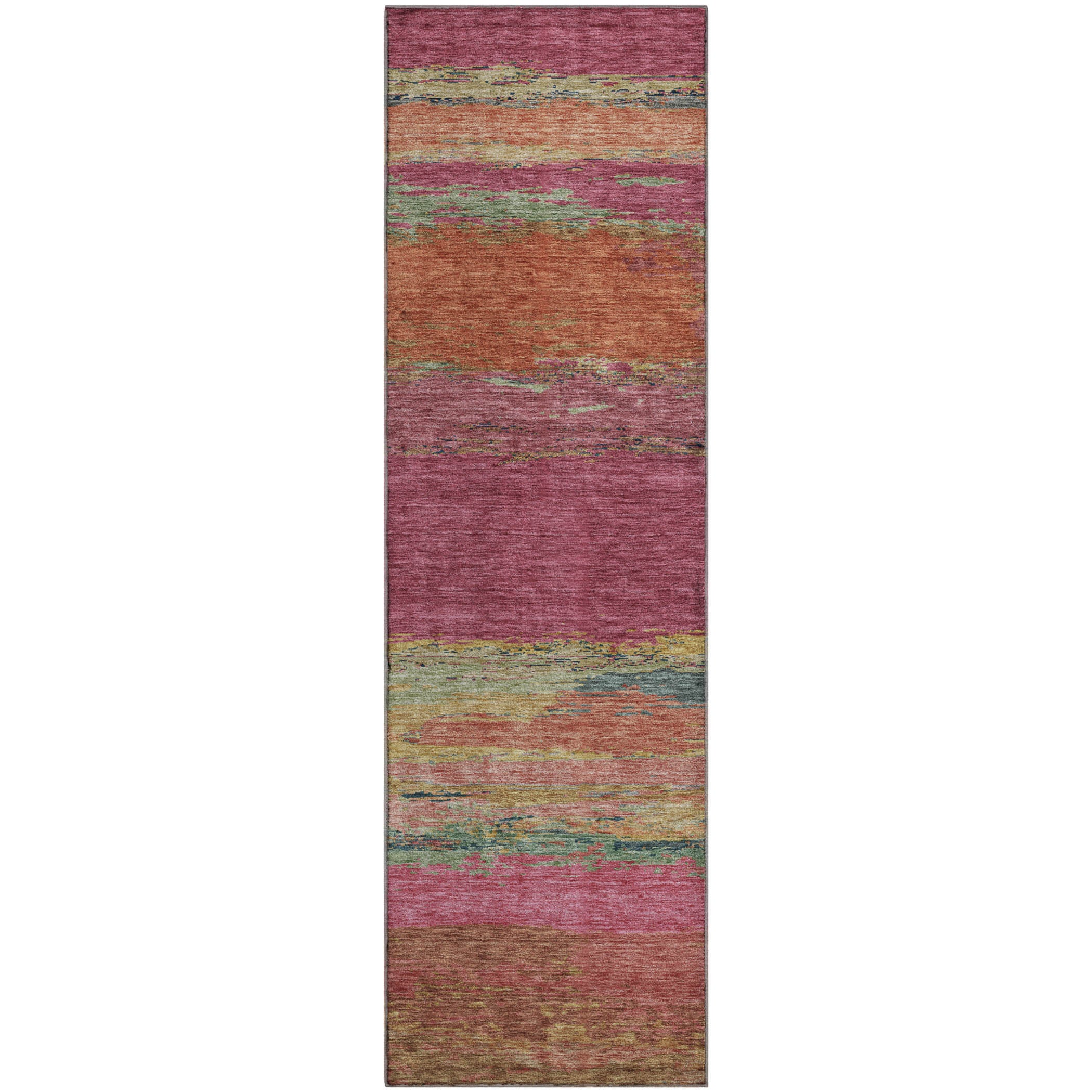 Luxury Washable Indoor/Outdoor Transitional TV8 Blush Pink Rug 2'3" x 7'6" #shape_Runner