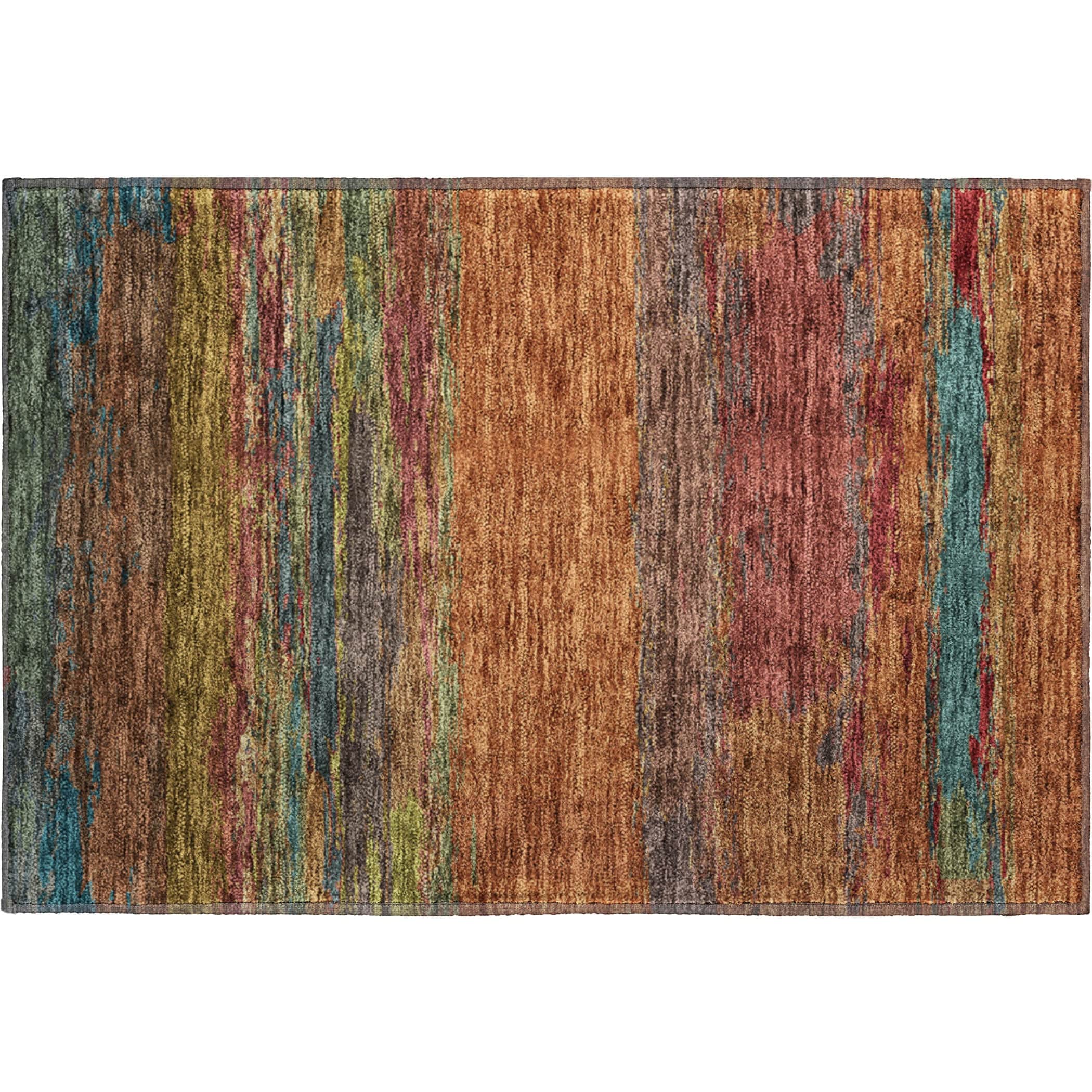 Luxury Washable Indoor/Outdoor Transitional TV8 Terracotta Orange Rug 1'8" x 2'6" #shape_Rectangle