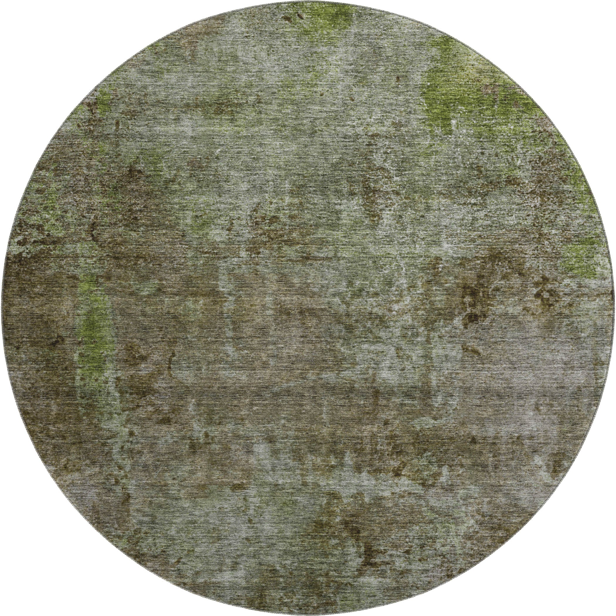 Luxury Washable Indoor/Outdoor Transitional TV9 Mocha Brown Rug 8' x 8' #shape_Round