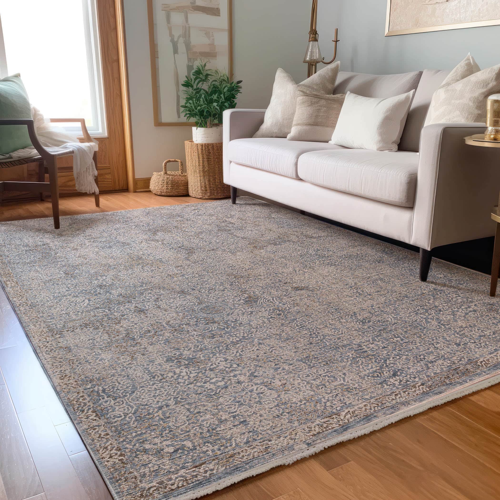 Traditional VI5 Denim Blue Rug 1'8" x 2'6" #shape_Rectangle