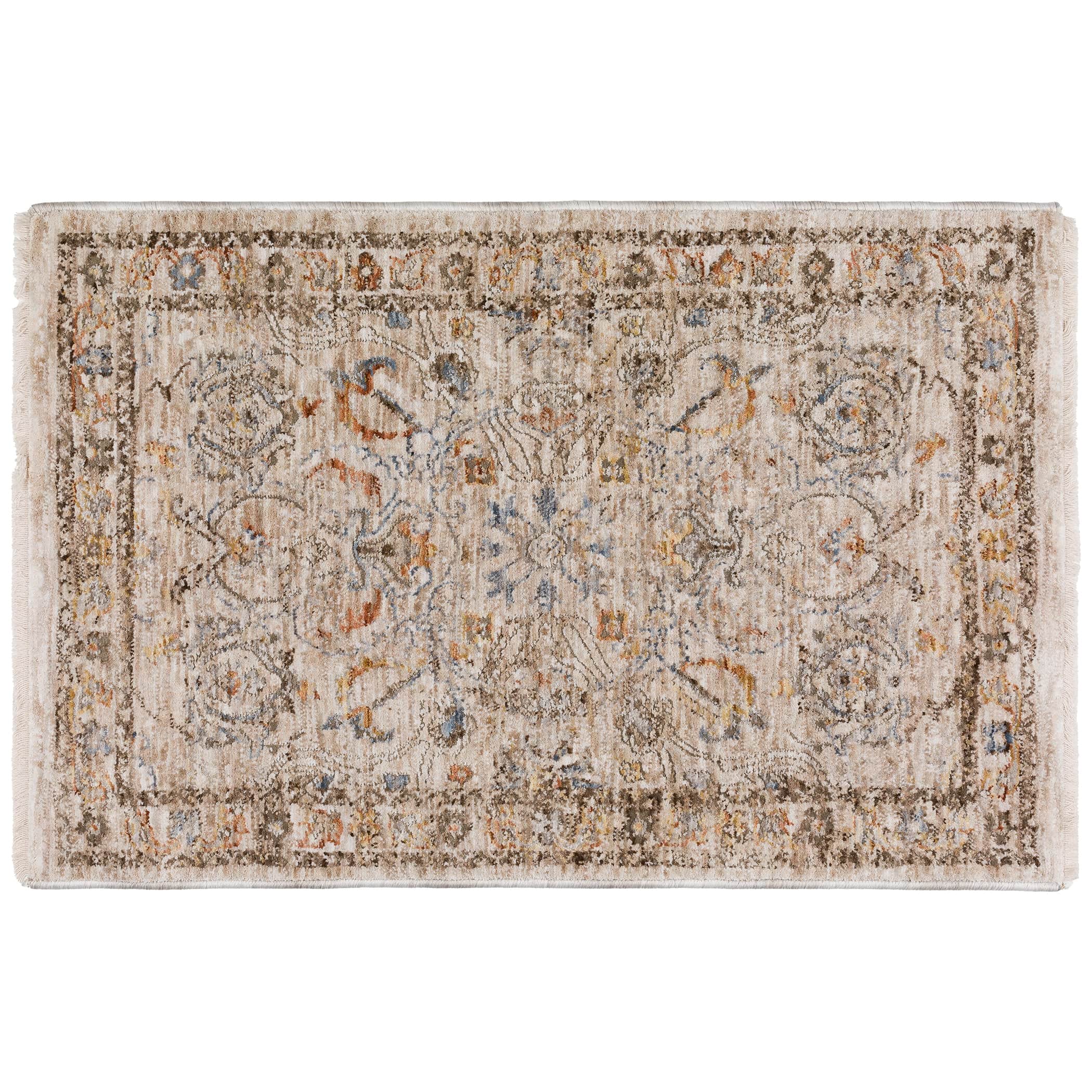 Traditional VI8 Ivory Rug 1'8" x 2'6" #shape_Rectangle