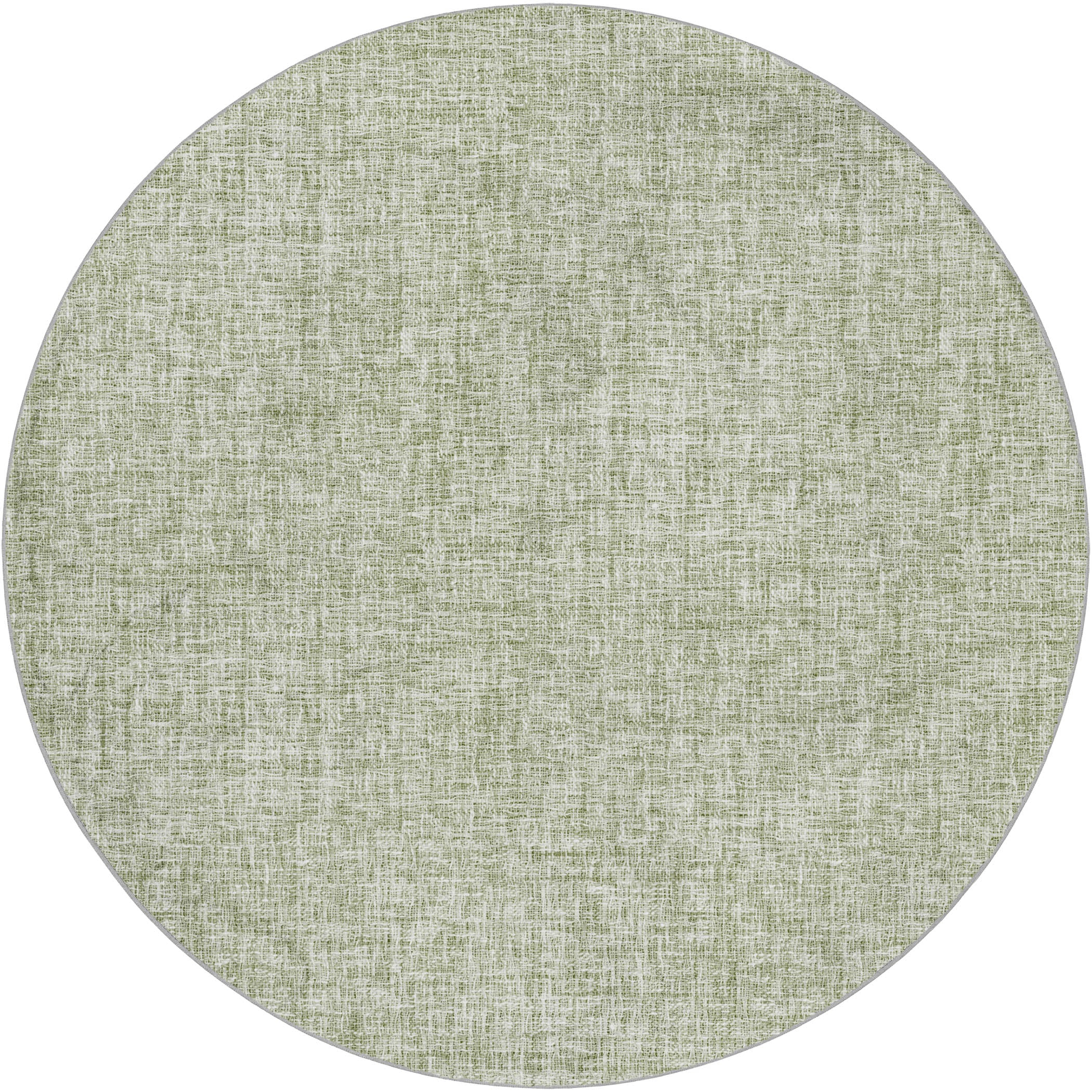 Luxury Washable Transitional VY1 Celery Green Rug 8' x 8' #shape_Round