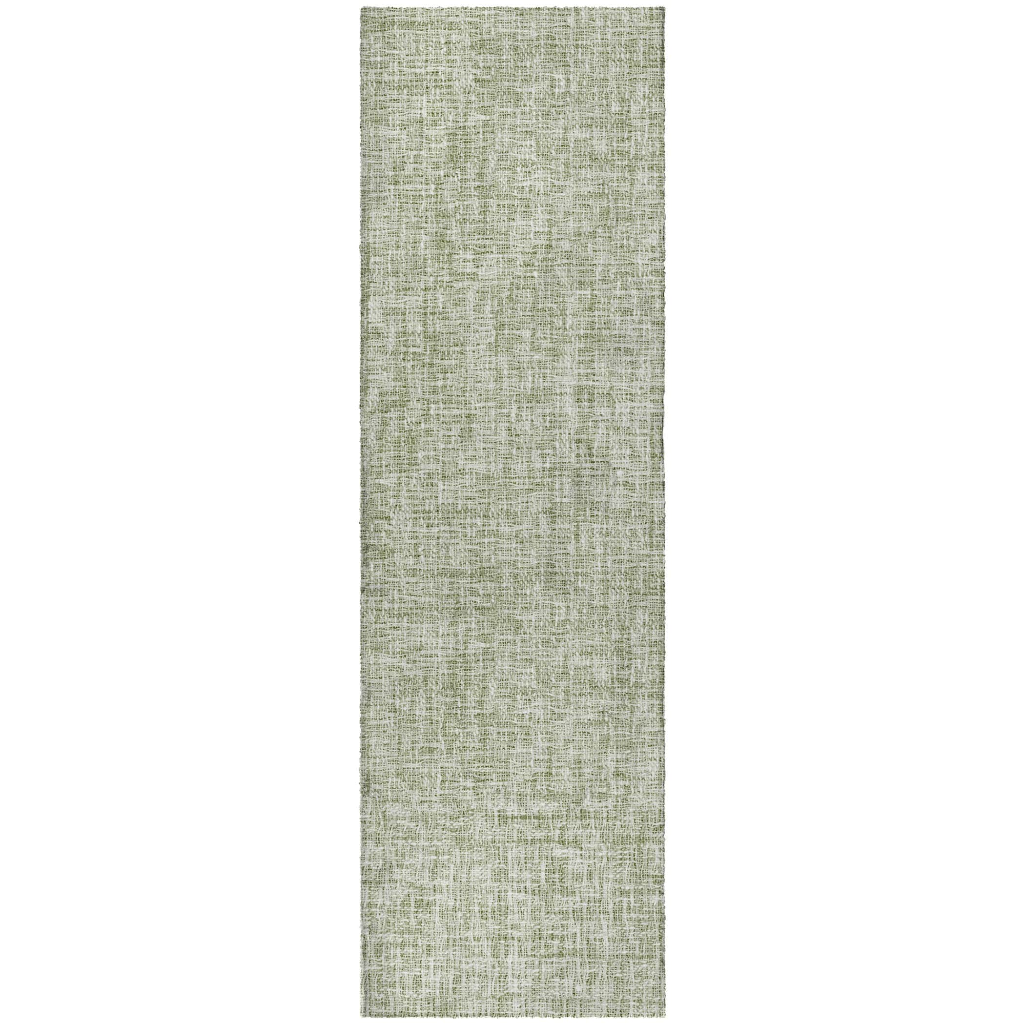 Luxury Washable Transitional VY1 Celery Green Rug 2'3" x 7'6" #shape_Runner