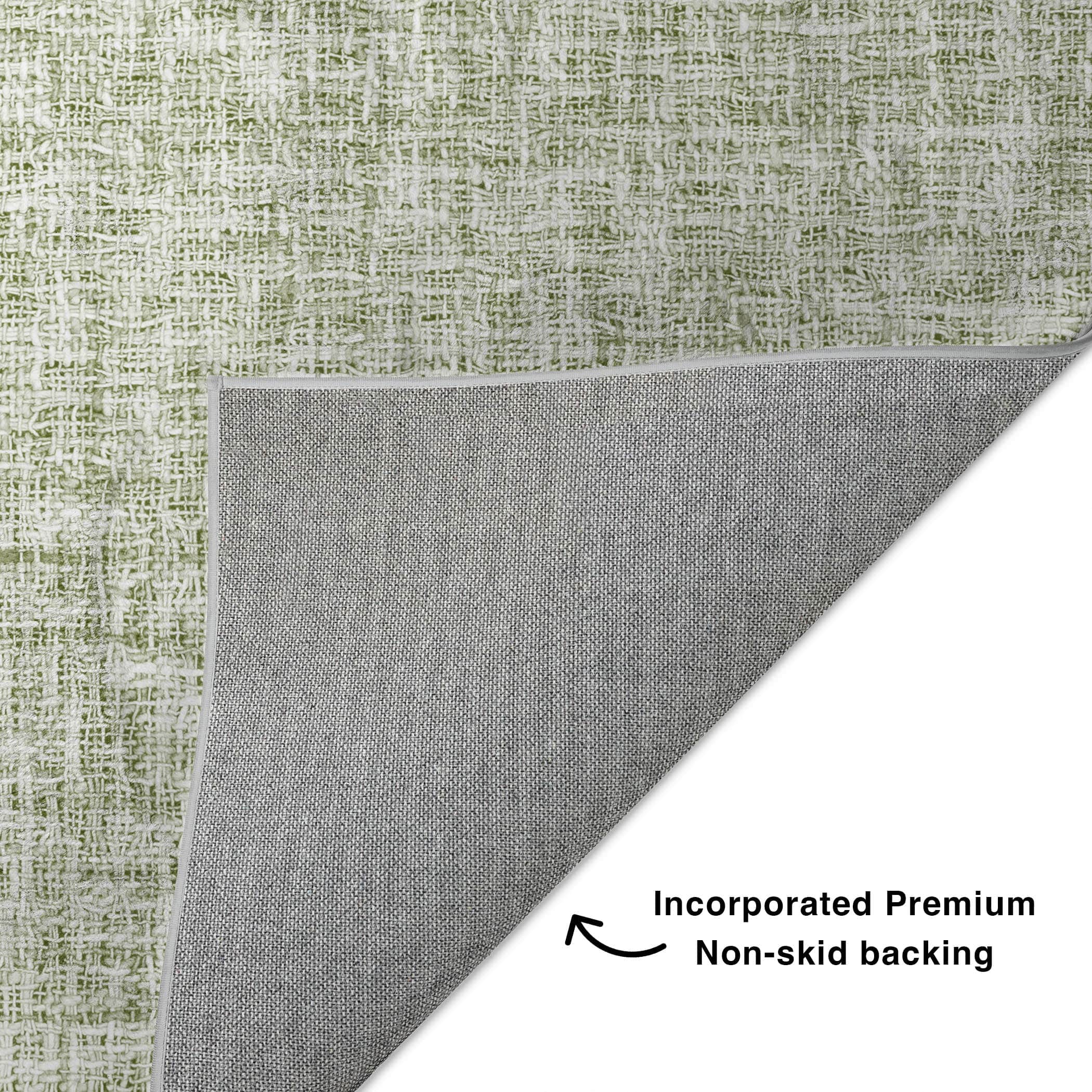 Luxury Washable Transitional VY1 Celery Green Rug 1'8" x 2'6" #shape_Rectangle