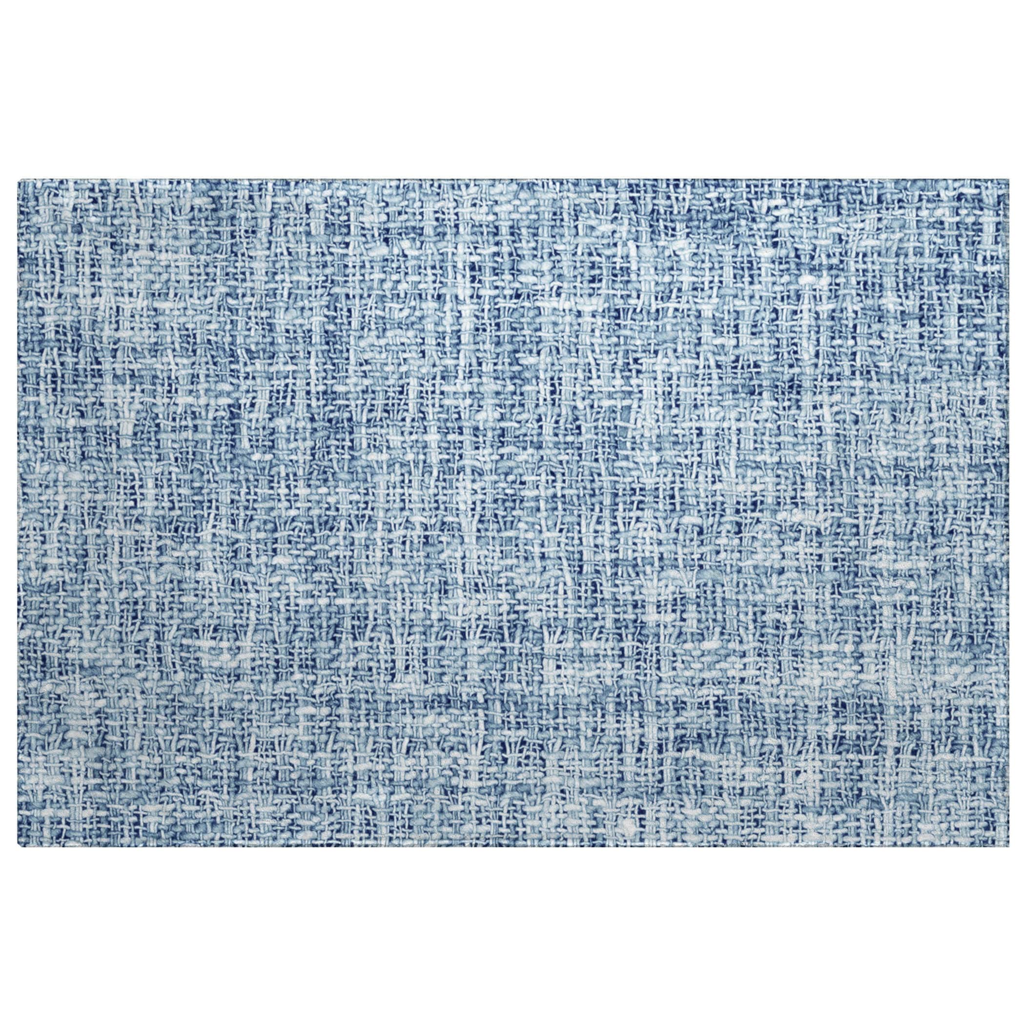 Luxury Washable Transitional VY1 Denim Blue Rug 1'8" x 2'6" #shape_Rectangle
