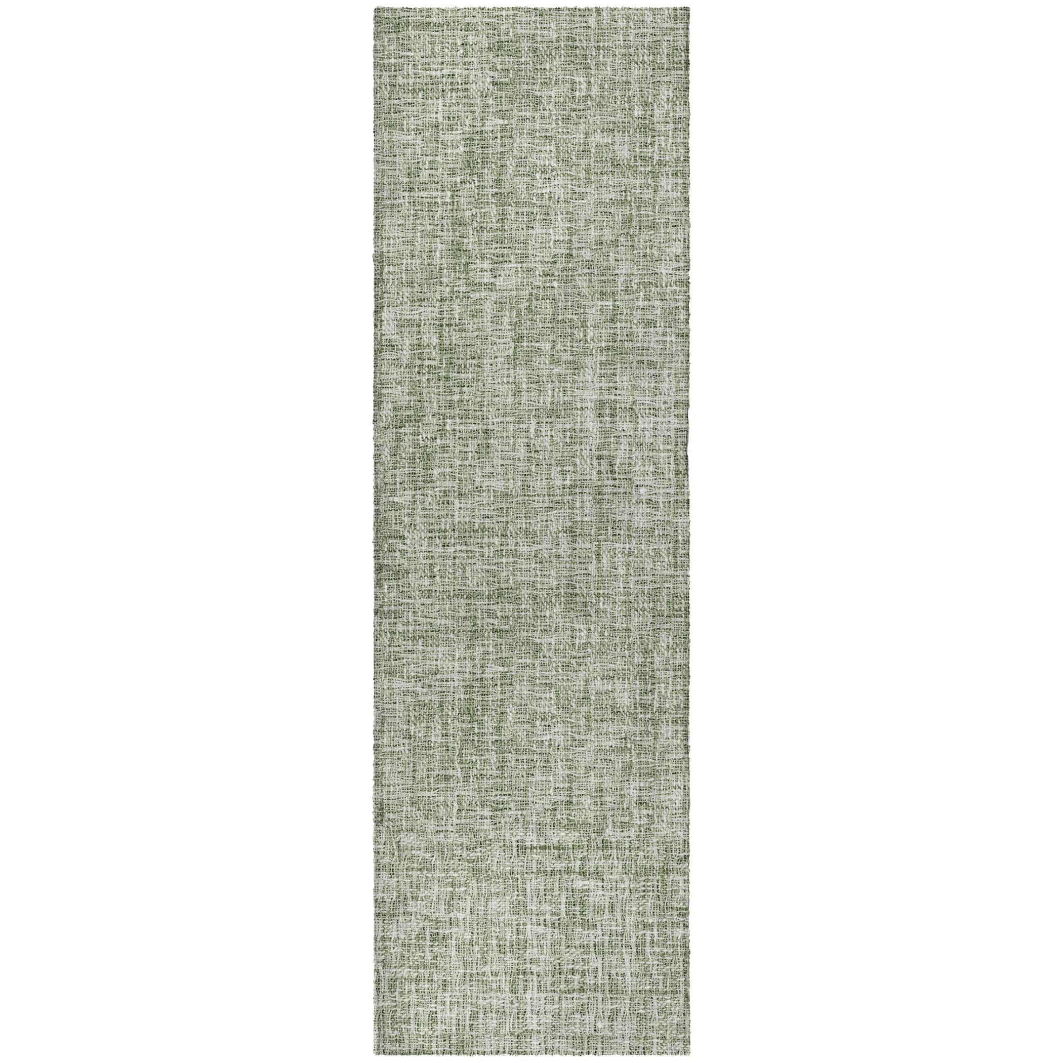 Luxury Washable Transitional VY1 Fern Green Rug 2'3" x 7'6" #shape_Runner