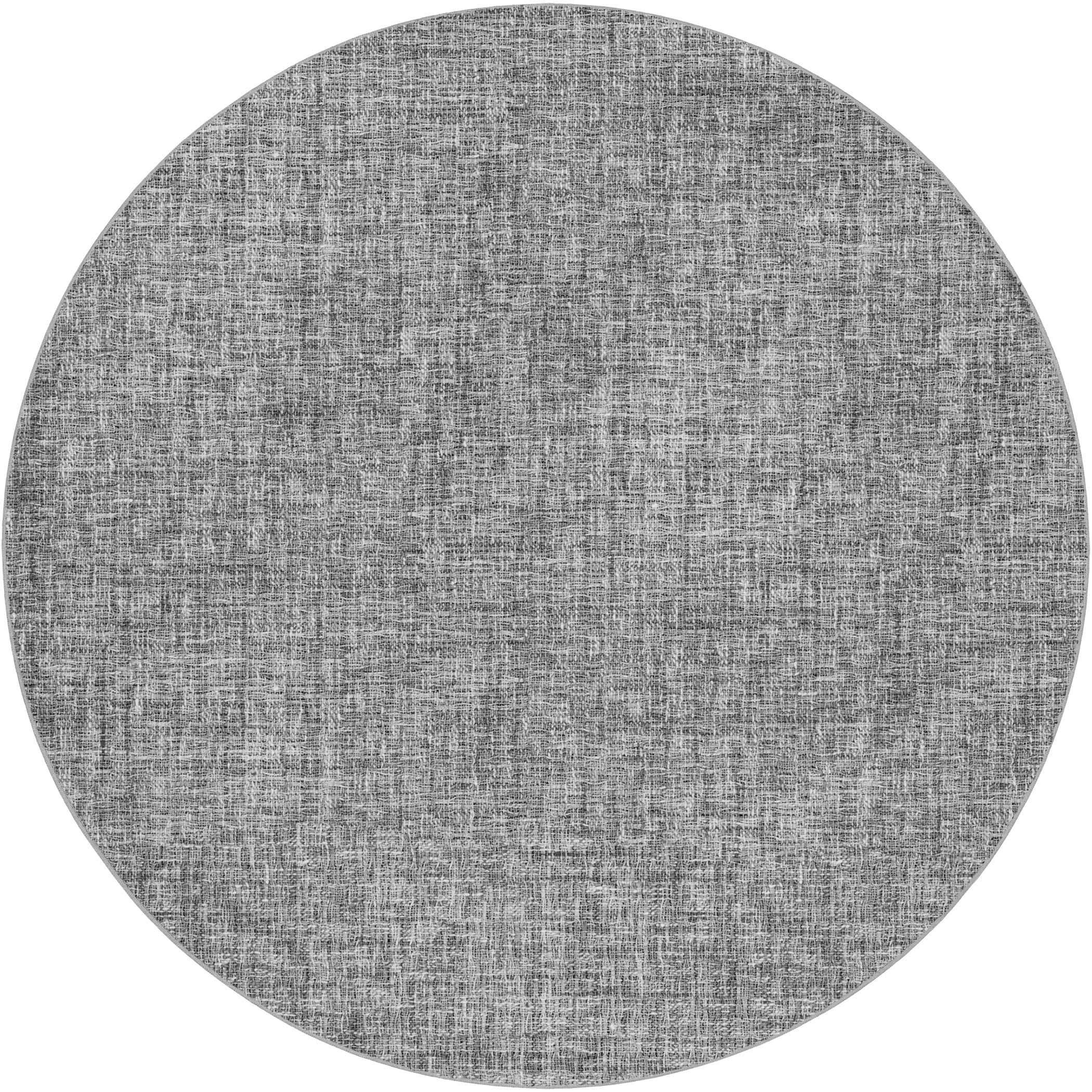 Luxury Washable Transitional VY1 Gray Rug 8' x 8' #shape_Round