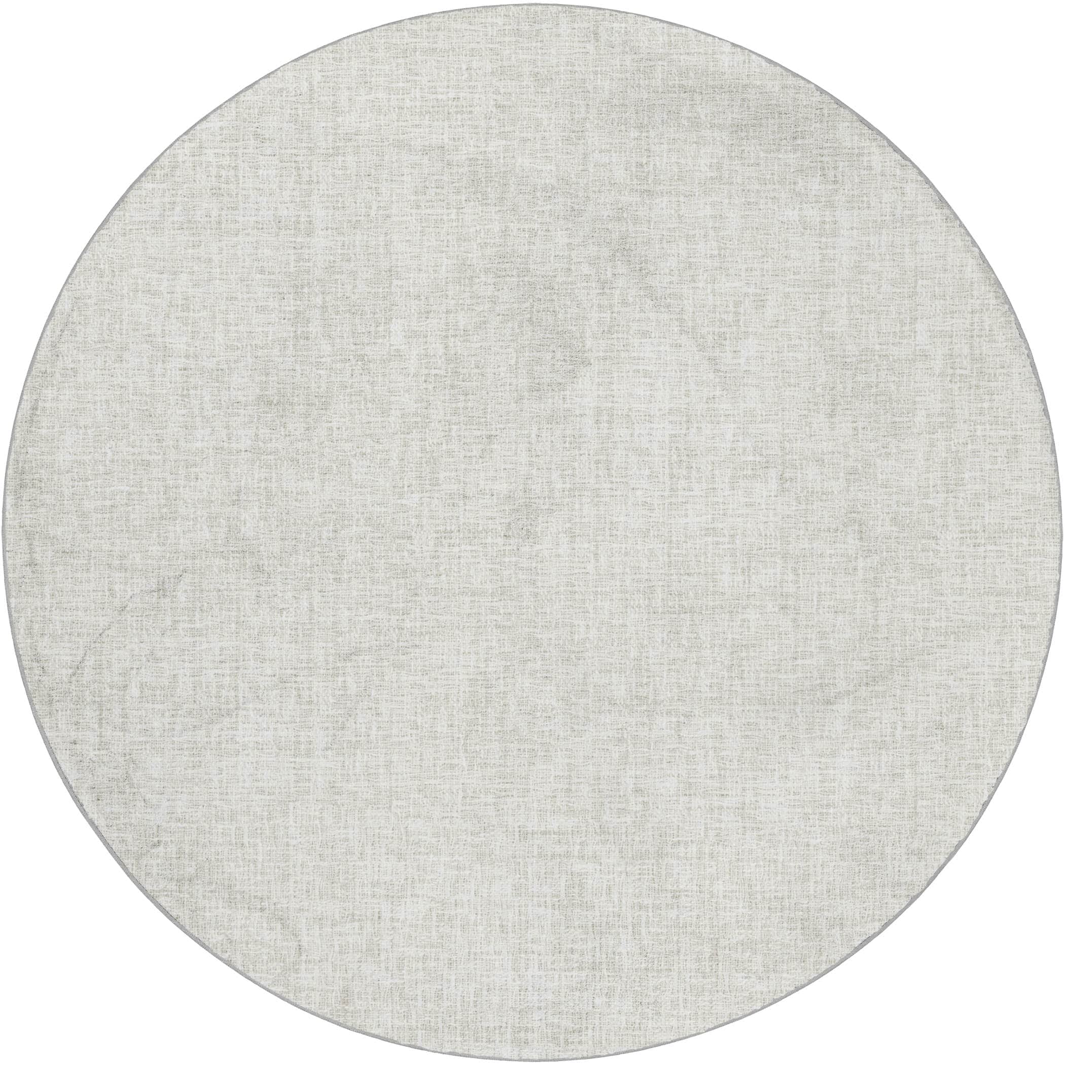 Luxury Washable Transitional VY1 Ivory Rug 8' x 8' #shape_Round