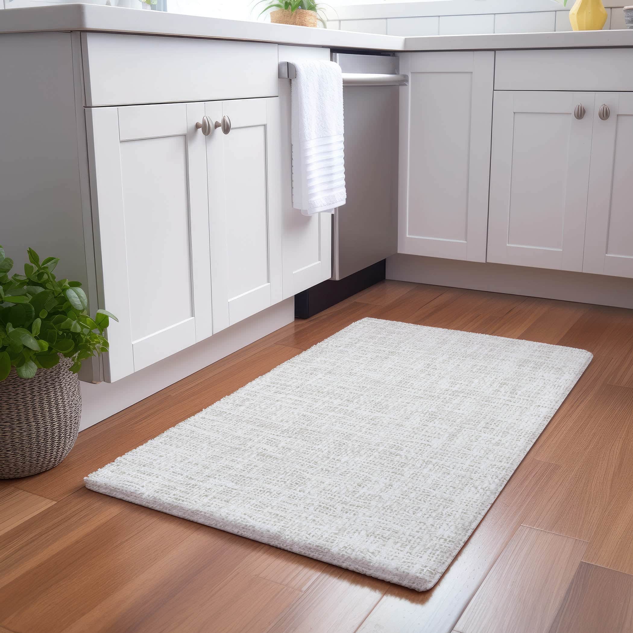 Luxury Washable Transitional VY1 Ivory Rug 1'8" x 2'6" #shape_Rectangle