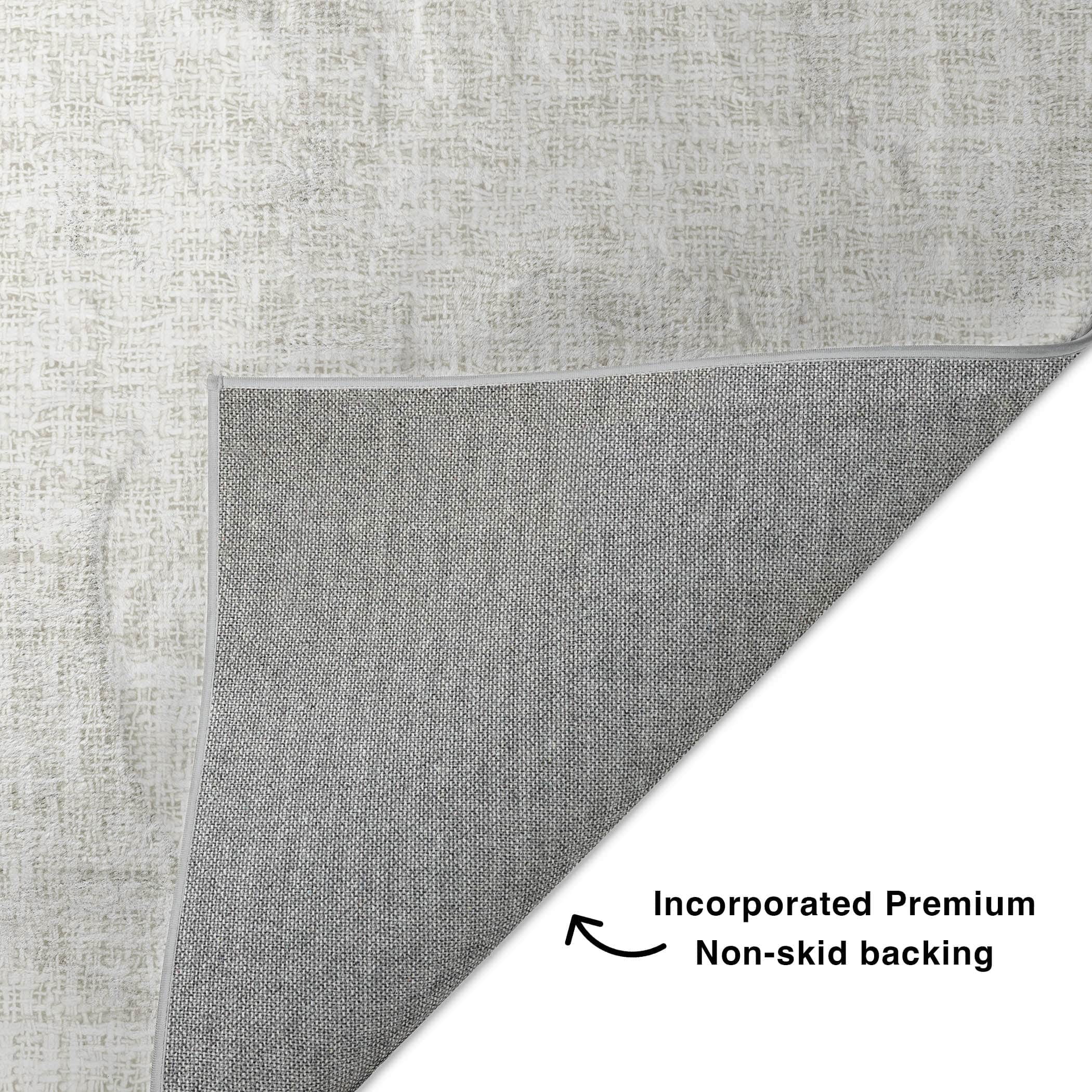 Luxury Washable Transitional VY1 Ivory Rug 1'8" x 2'6" #shape_Rectangle