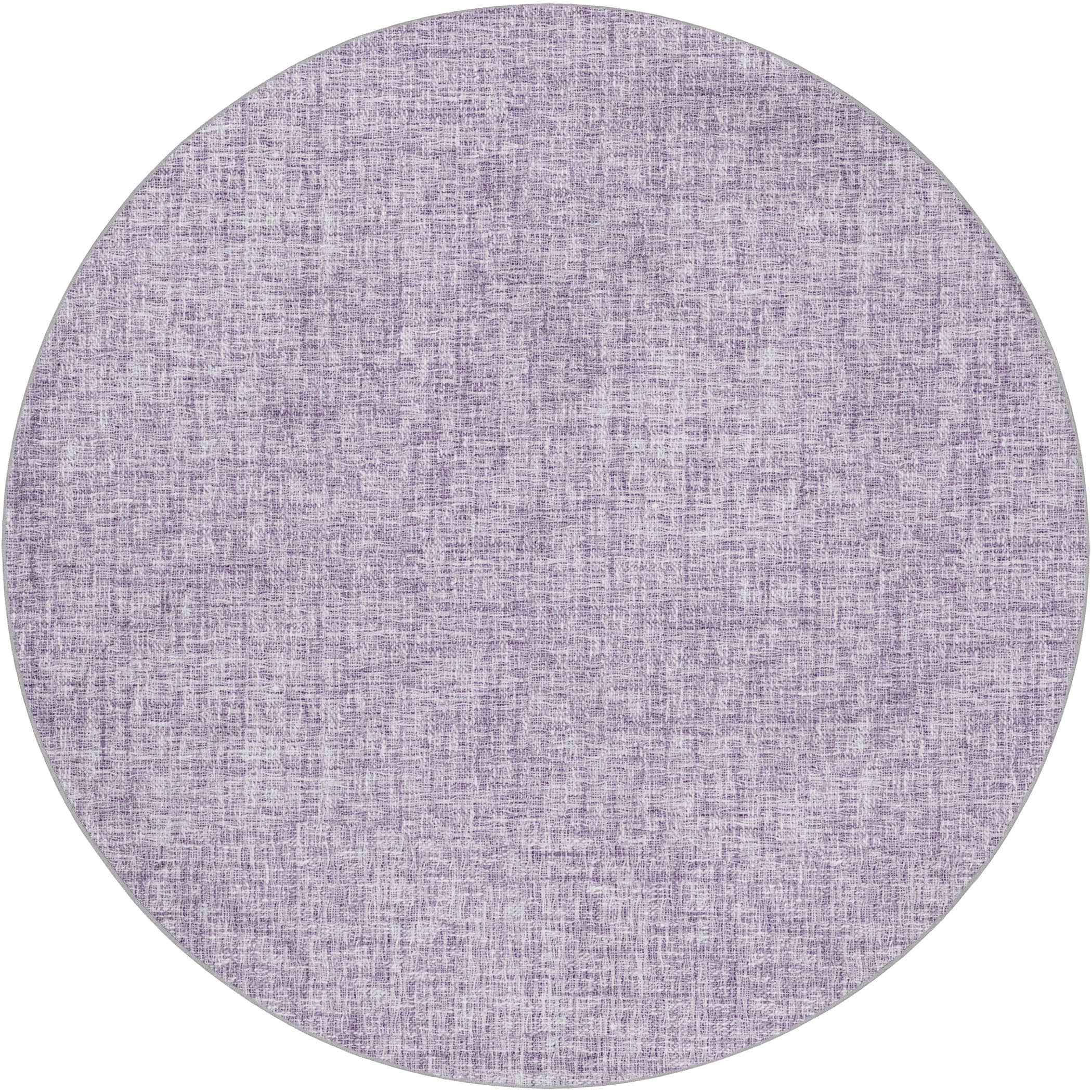 Luxury Washable Transitional VY1 Lavender Purple Rug 8' x 8' #shape_Round