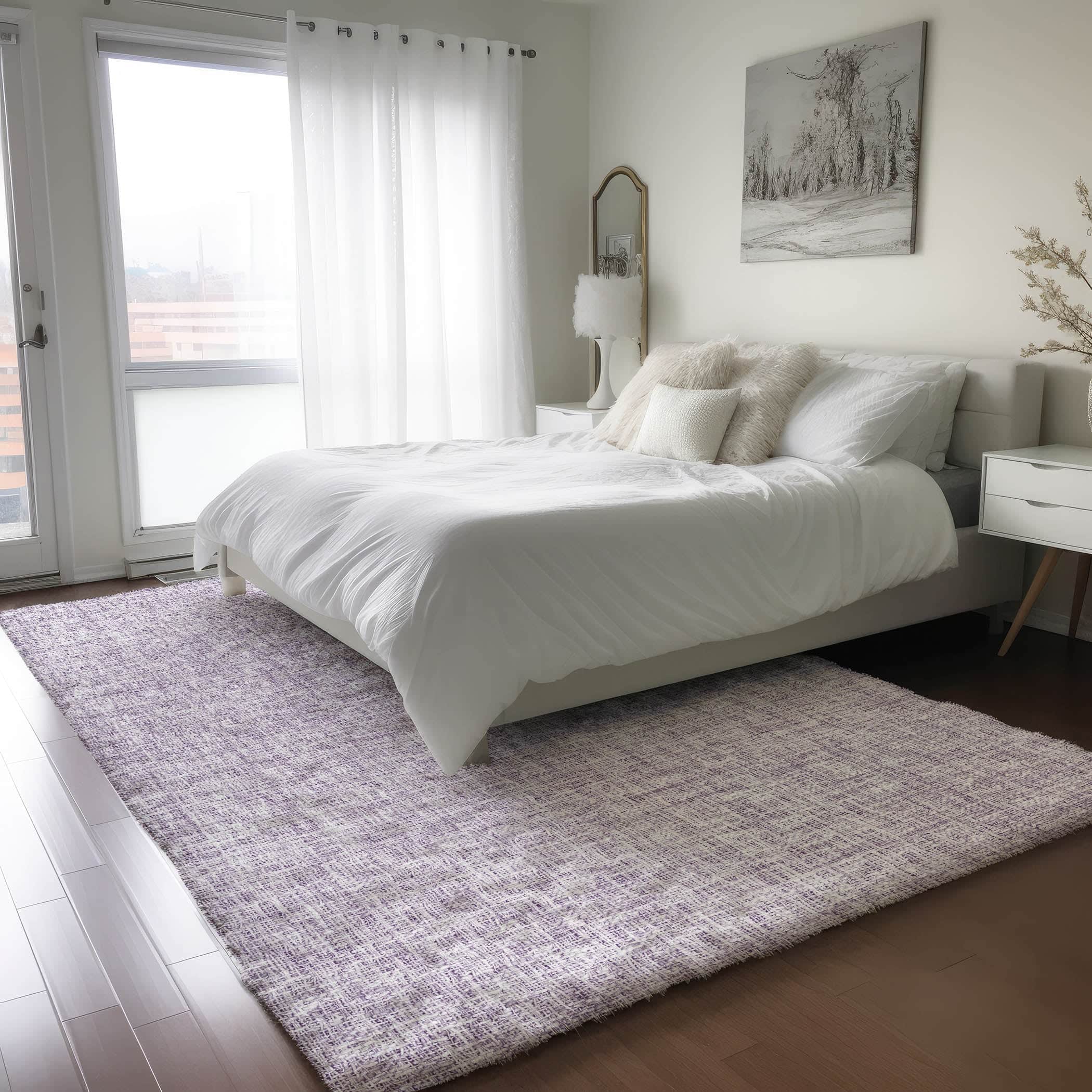 Luxury Washable Transitional VY1 Lavender Purple Rug 2'6" x 3'10" #shape_Rectangle