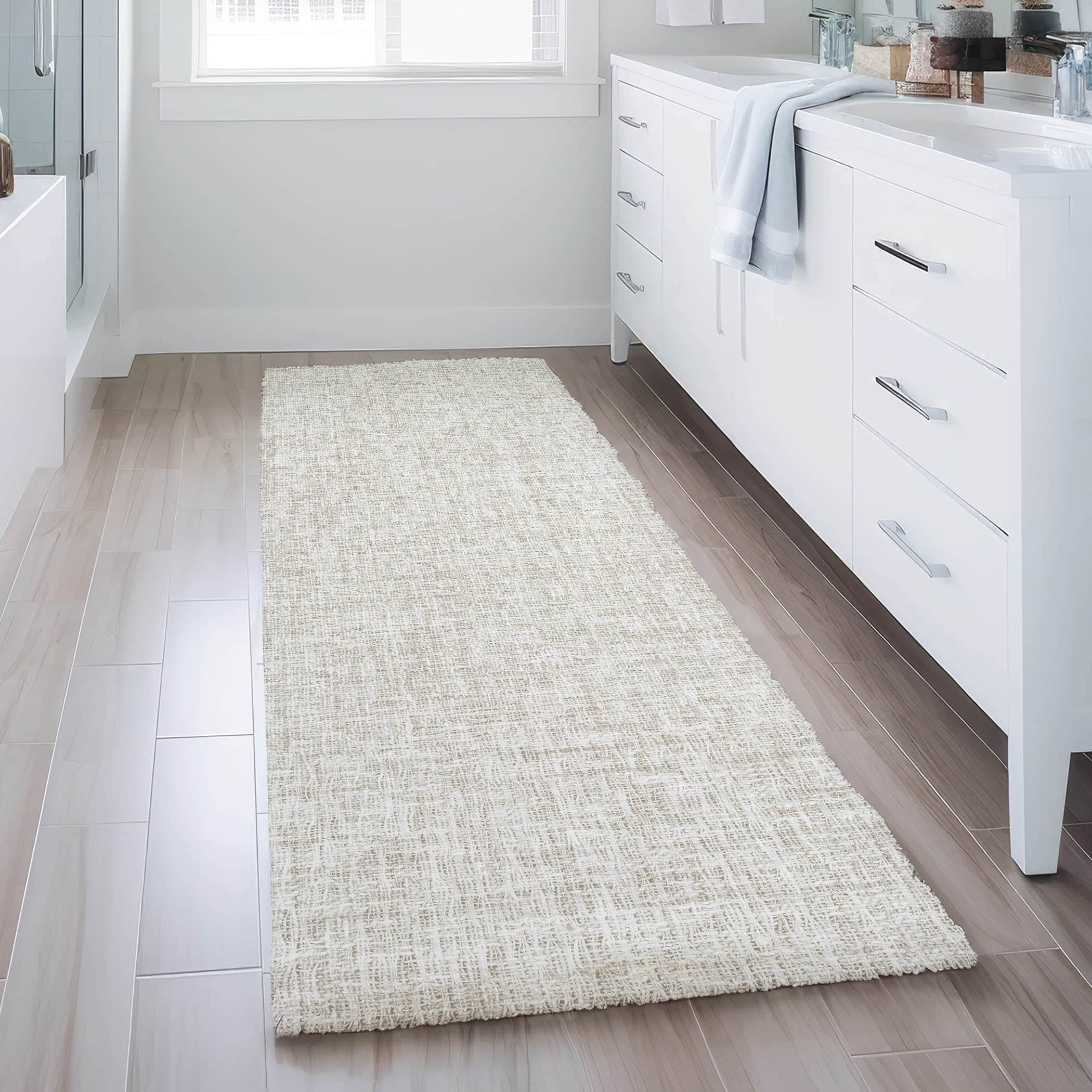Luxury Washable Transitional VY1 Linen Ivory Rug 2'3" x 7'6" #shape_Runner