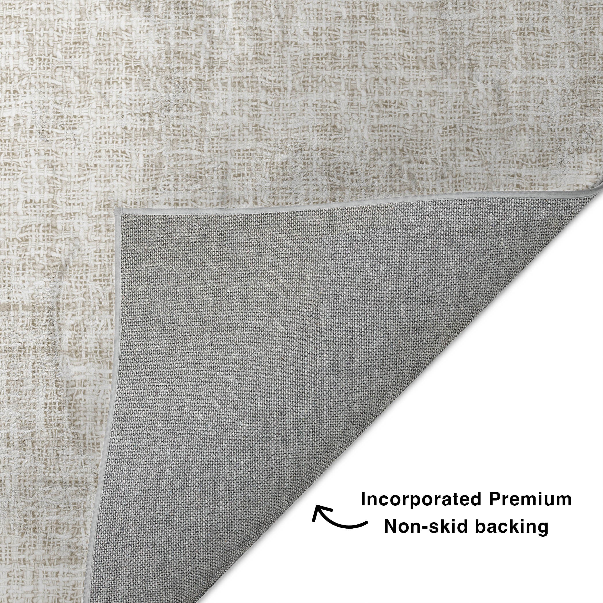 Luxury Washable Transitional VY1 Linen Ivory Rug 1'8" x 2'6" #shape_Rectangle