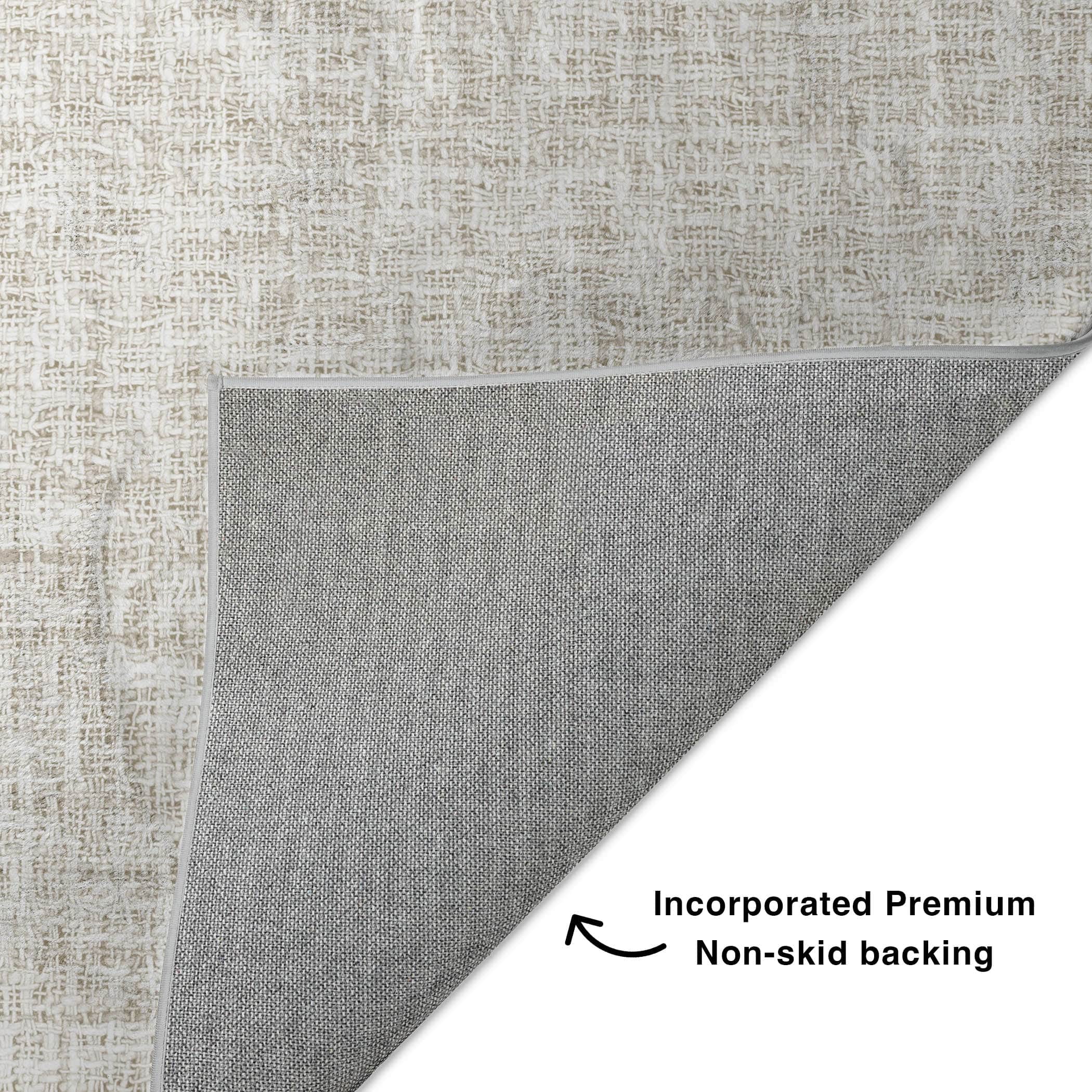 Luxury Washable Transitional VY1 Linen Ivory Rug 1'8" x 2'6" #shape_Rectangle