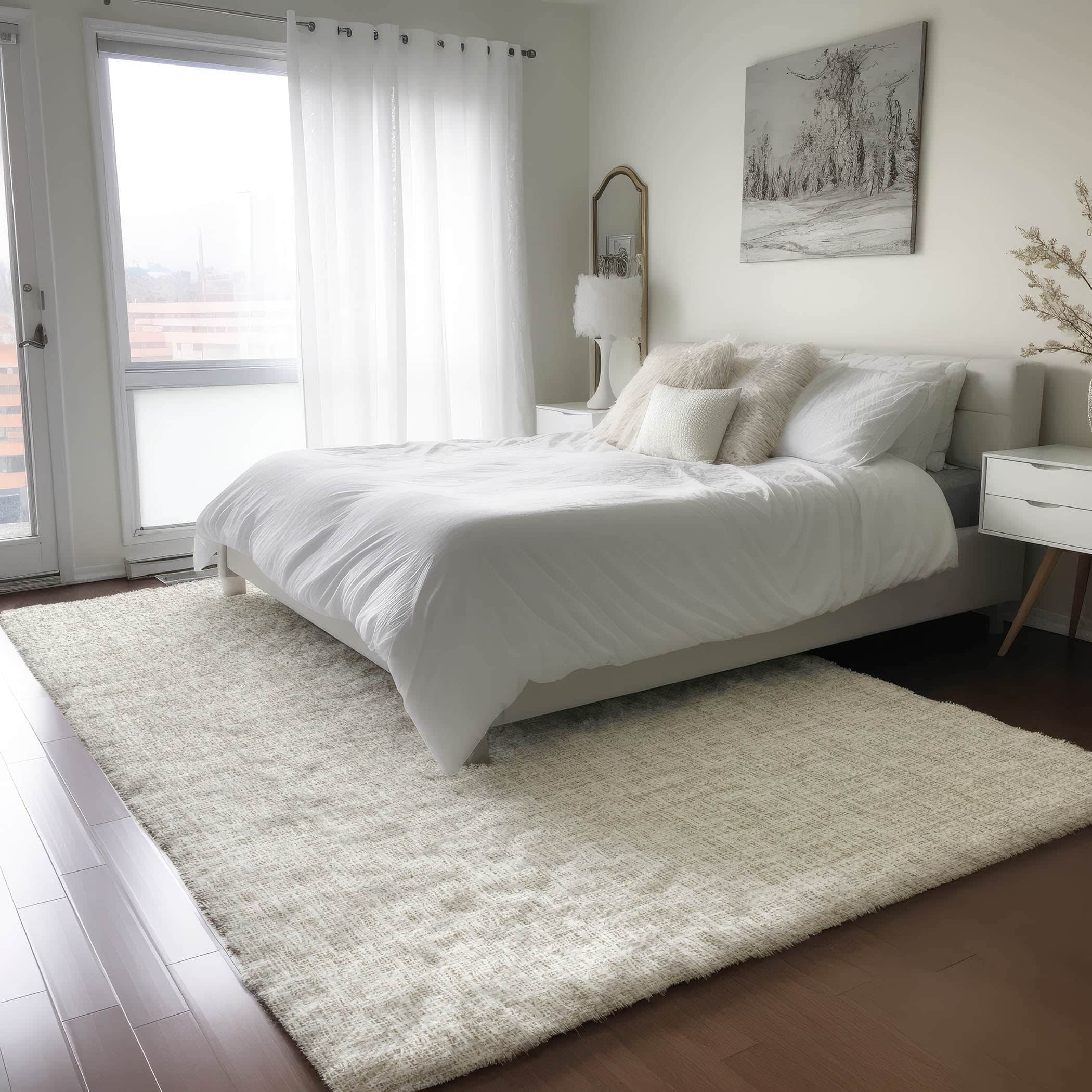 Luxury Washable Transitional VY1 Linen Ivory Rug 2'6" x 3'10" #shape_Rectangle