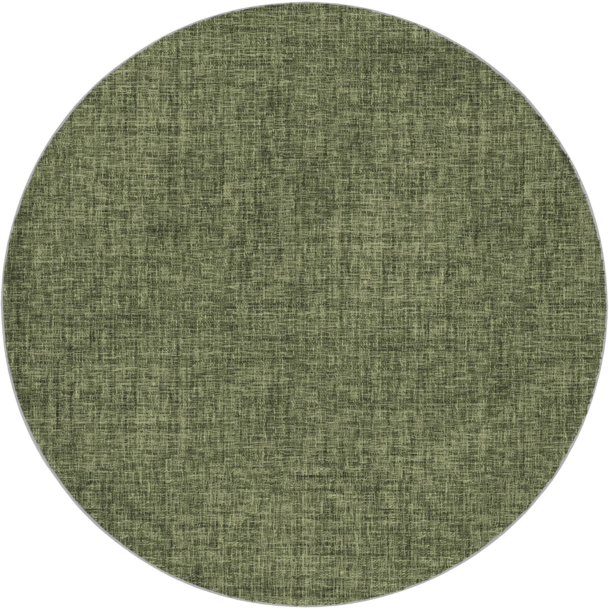 Luxury Washable Transitional VY1 Olive Green Rug 8' x 8' #shape_Round