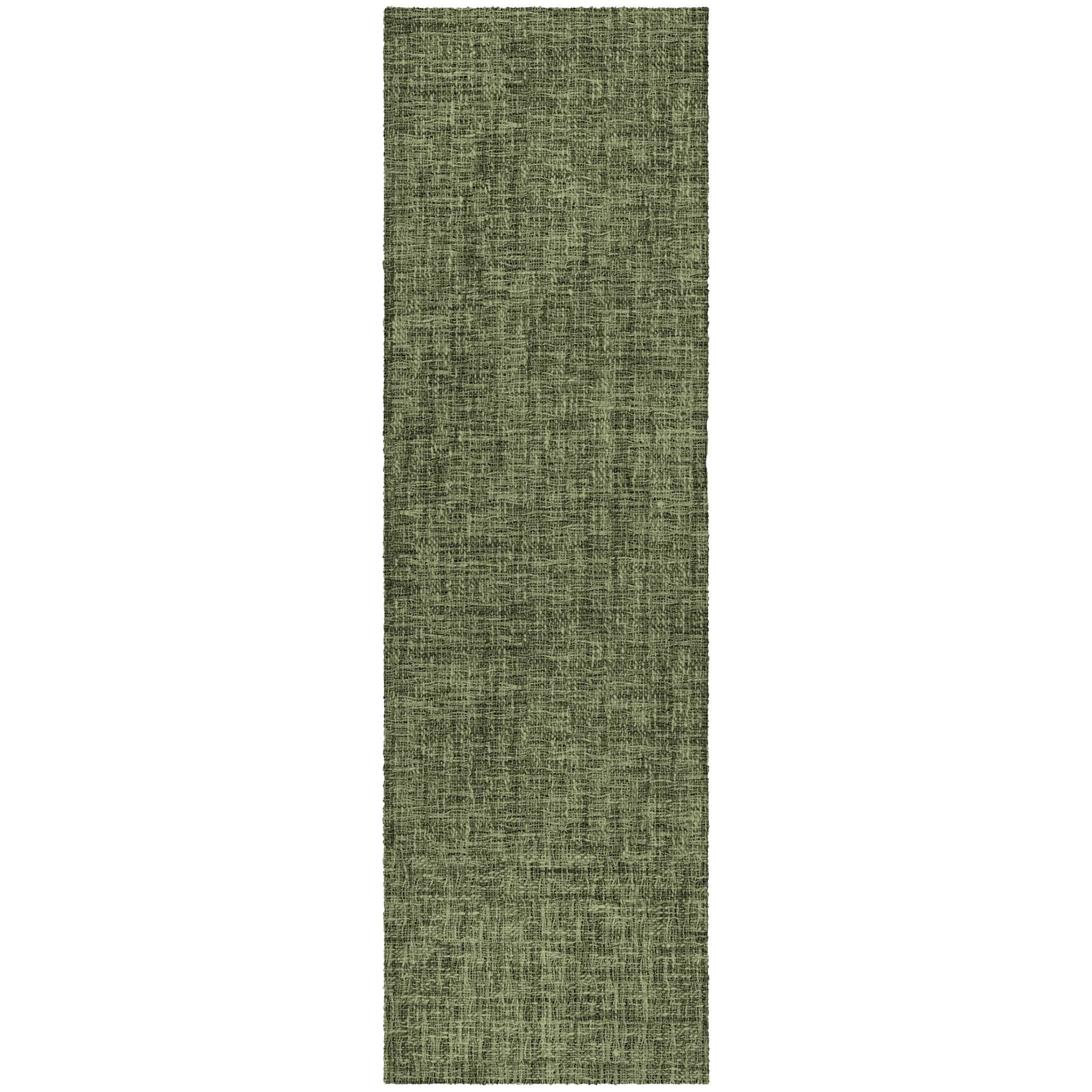 Luxury Washable Transitional VY1 Olive Green Rug 2'3" x 7'6" #shape_Runner