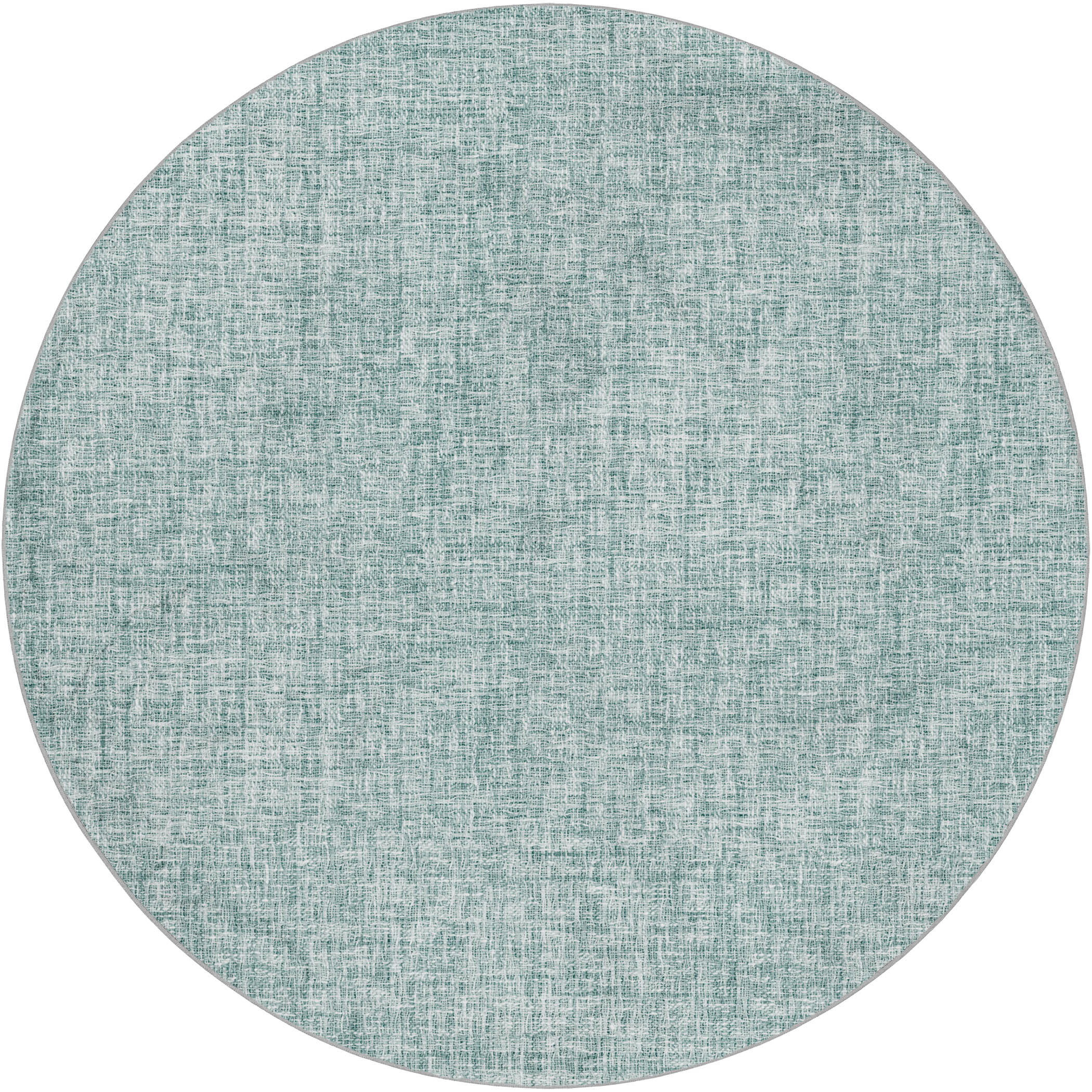 Luxury Washable Transitional VY1 Seafoam Blue Rug 8' x 8' #shape_Round