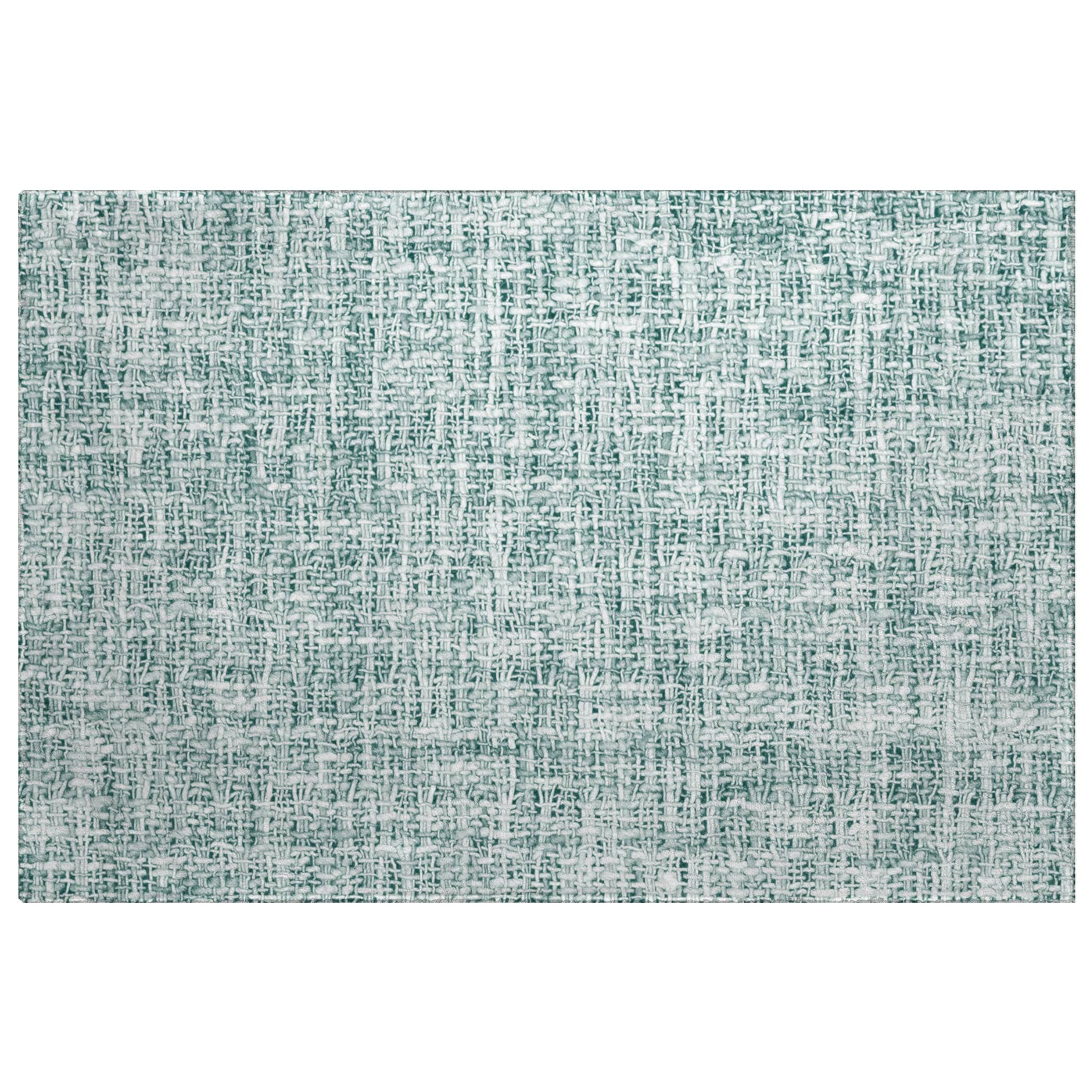 Luxury Washable Transitional VY1 Seafoam Blue Rug 1'8" x 2'6" #shape_Rectangle