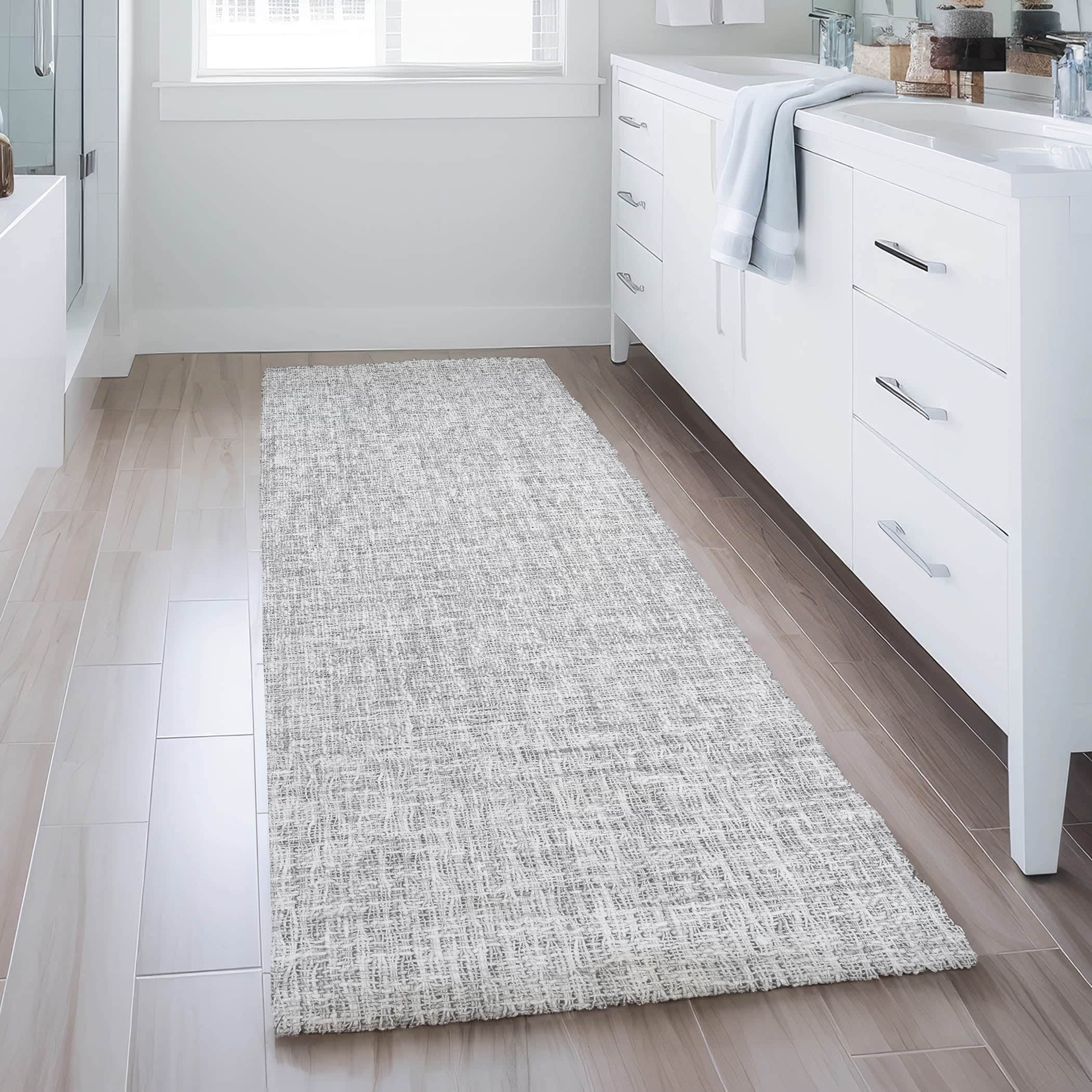 Luxury Washable Transitional VY1 Silver Gray Rug 2'3" x 7'6" #shape_Runner